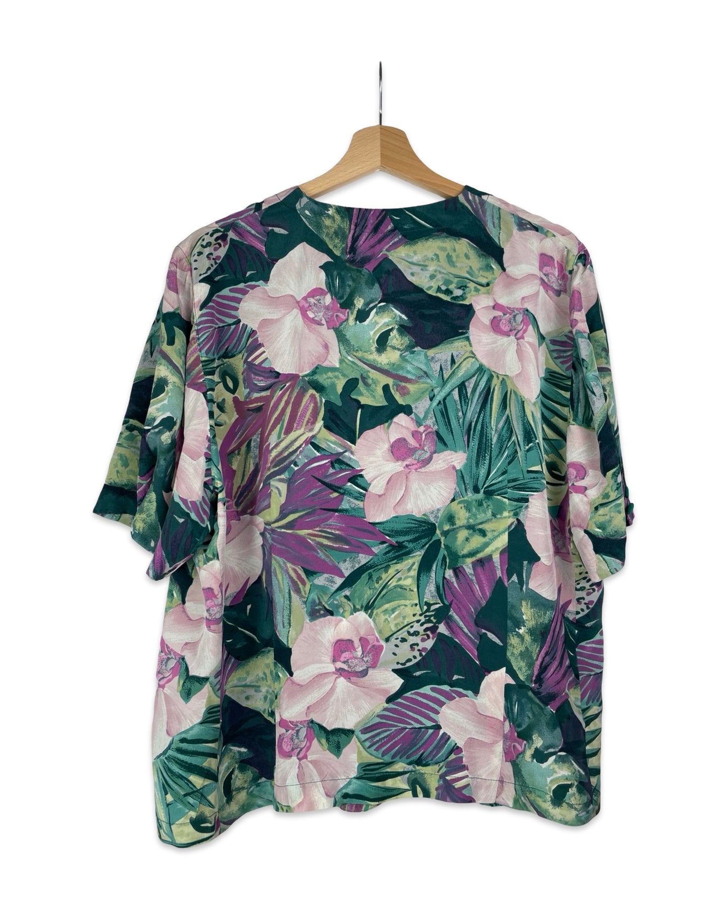Vintage Doublebreasted blouse met bloemen - XL - Petit Paris Vintage