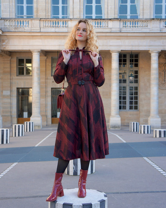 Vintage Midijurk met ceintuur - S - Petit Paris Vintage