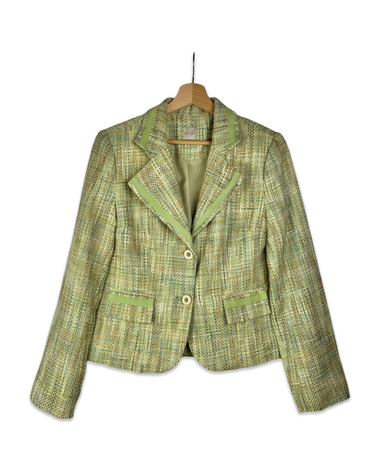 Vintage Groene tweed blazer - XS - Petit Paris Vintage