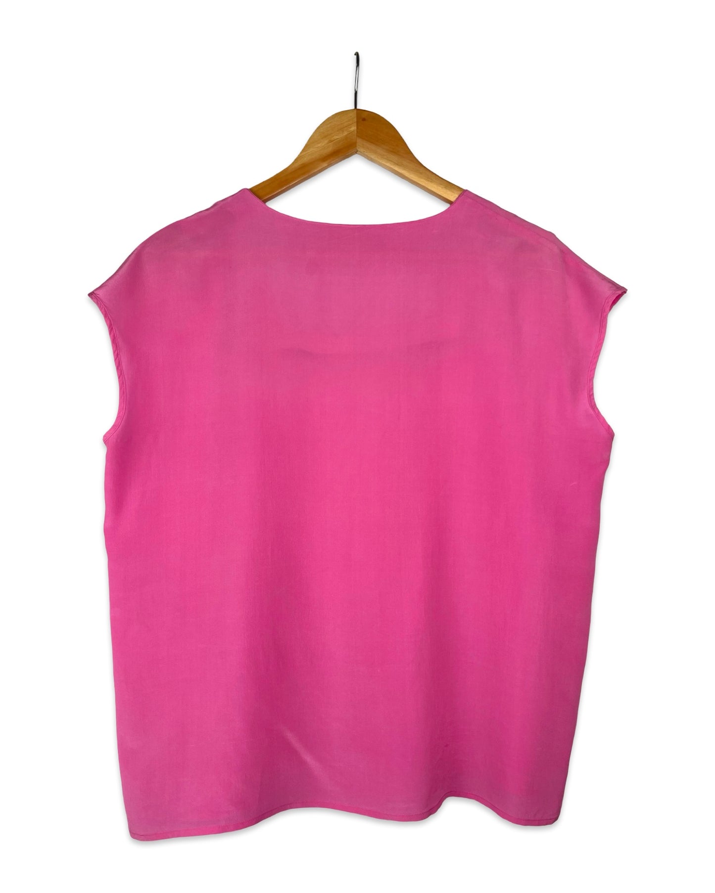 Zijden top met borduursels - L