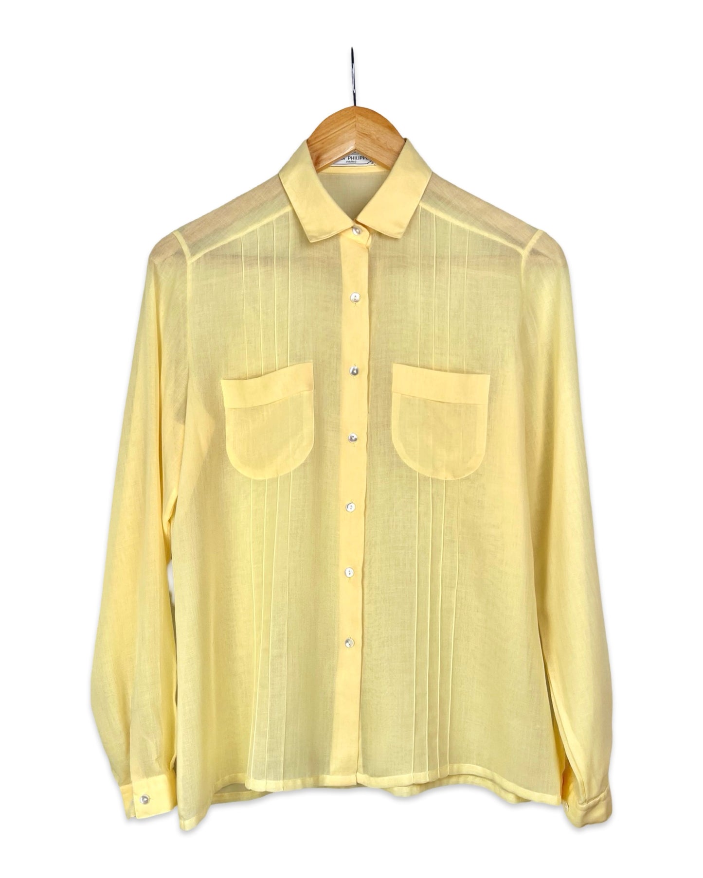 Vintage blouse met borstzakjes - S/M
