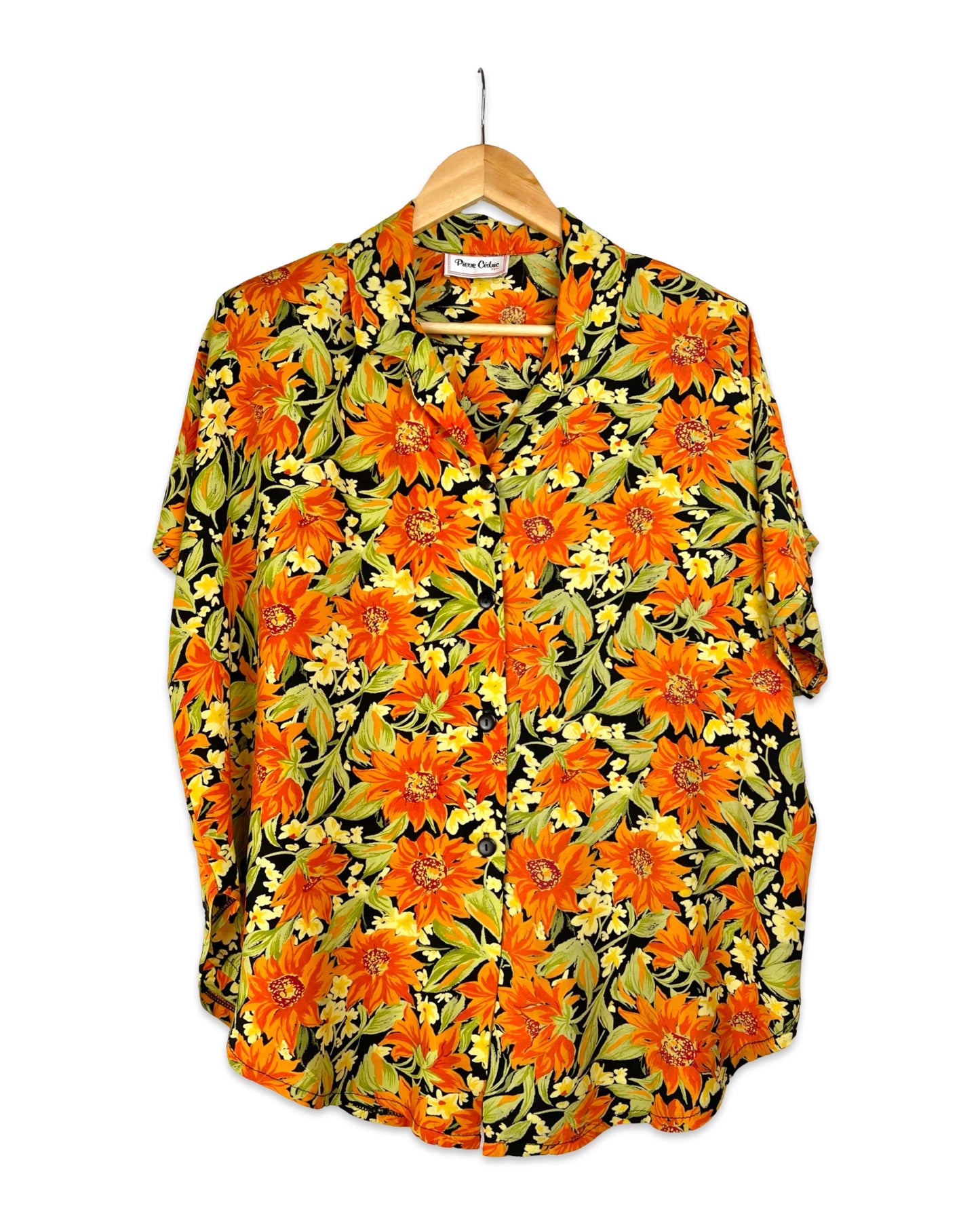 Blouse met oranje bloemen - XL
