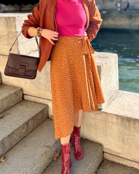 Vintage Asymmetrische rok met stippen - S - Petit Paris Vintage