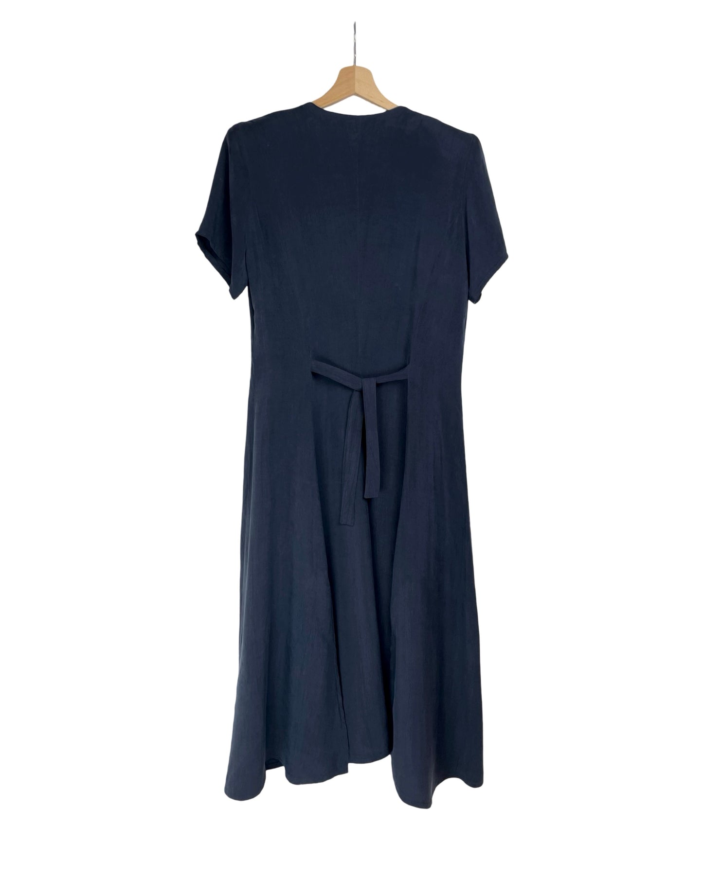 Vintage Donkerblauwe midi jurk - M - Petit Paris Vintage