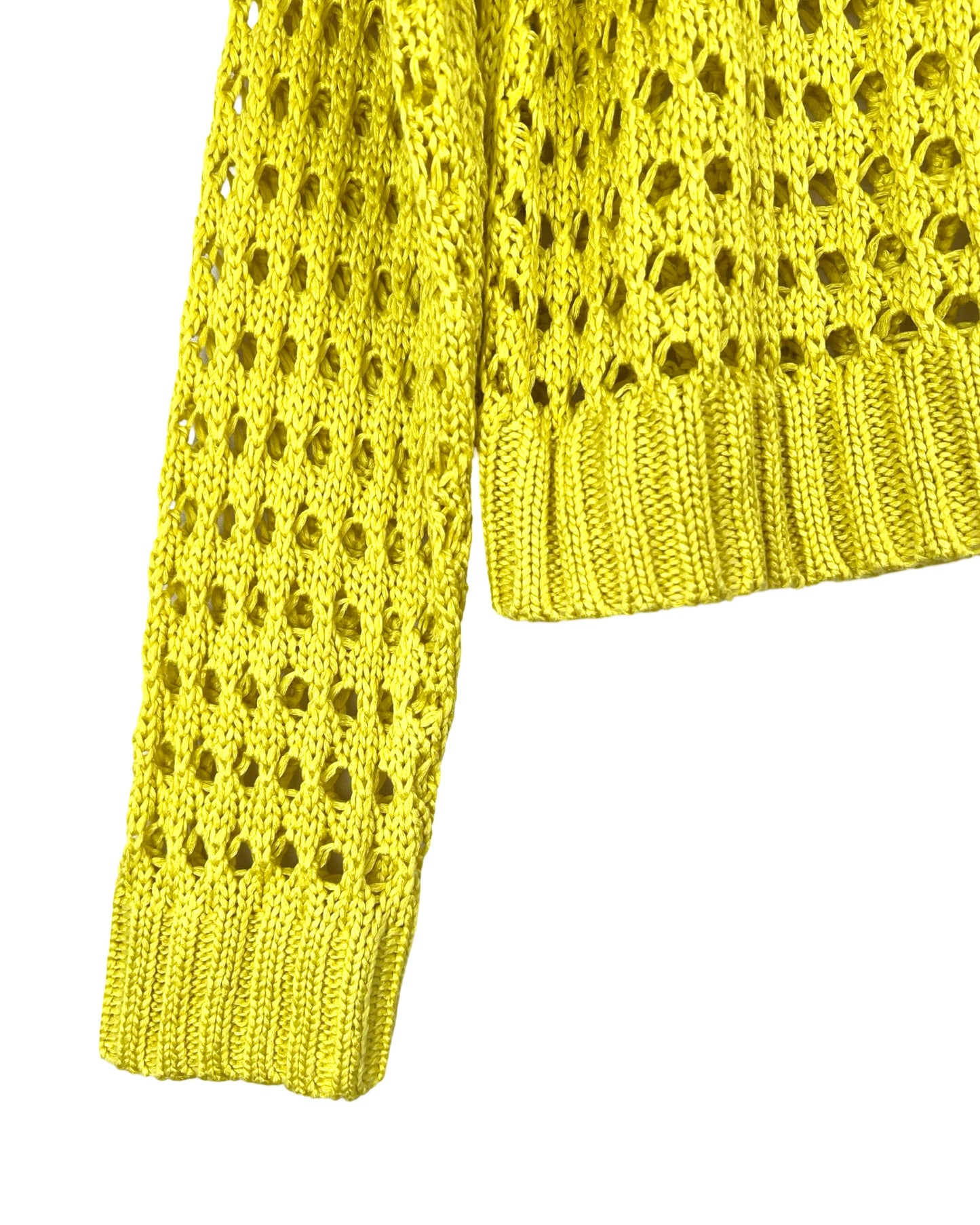 Lime crochet trui - L