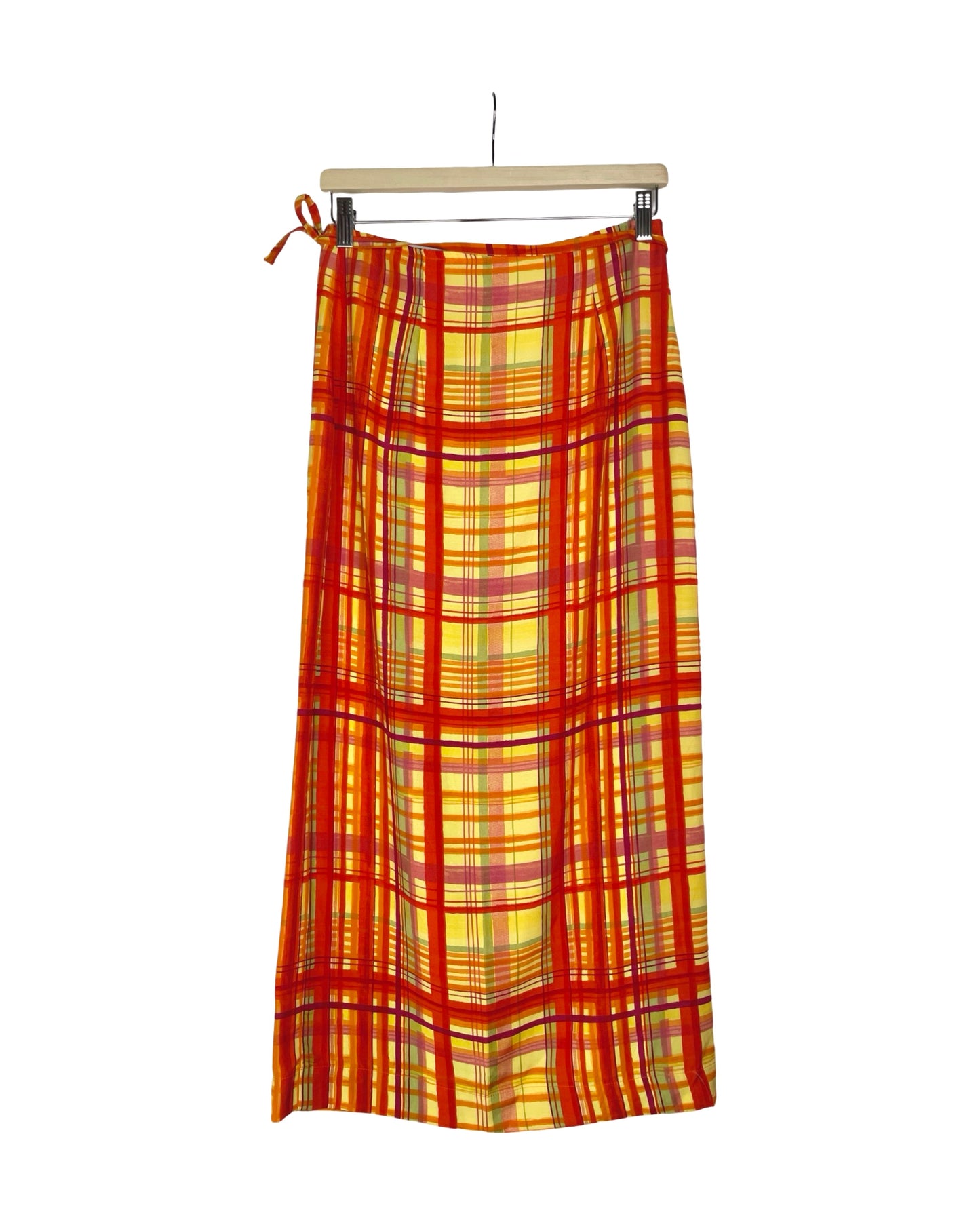 Vintage Geruite wikkelrok - S/M - Petit Paris Vintage