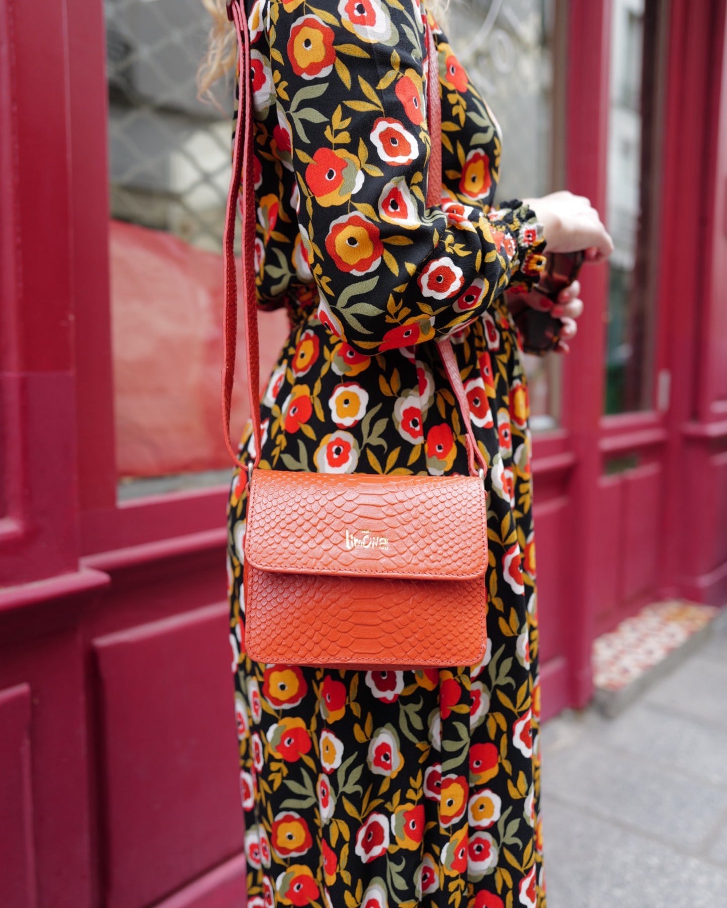 Oranje croco tas