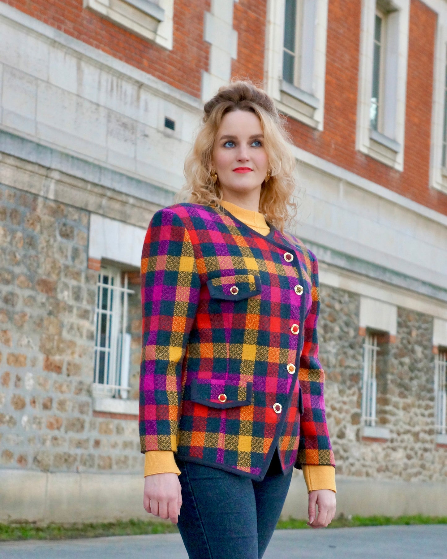 Vintage Geruite blazer - M - Petit Paris Vintage