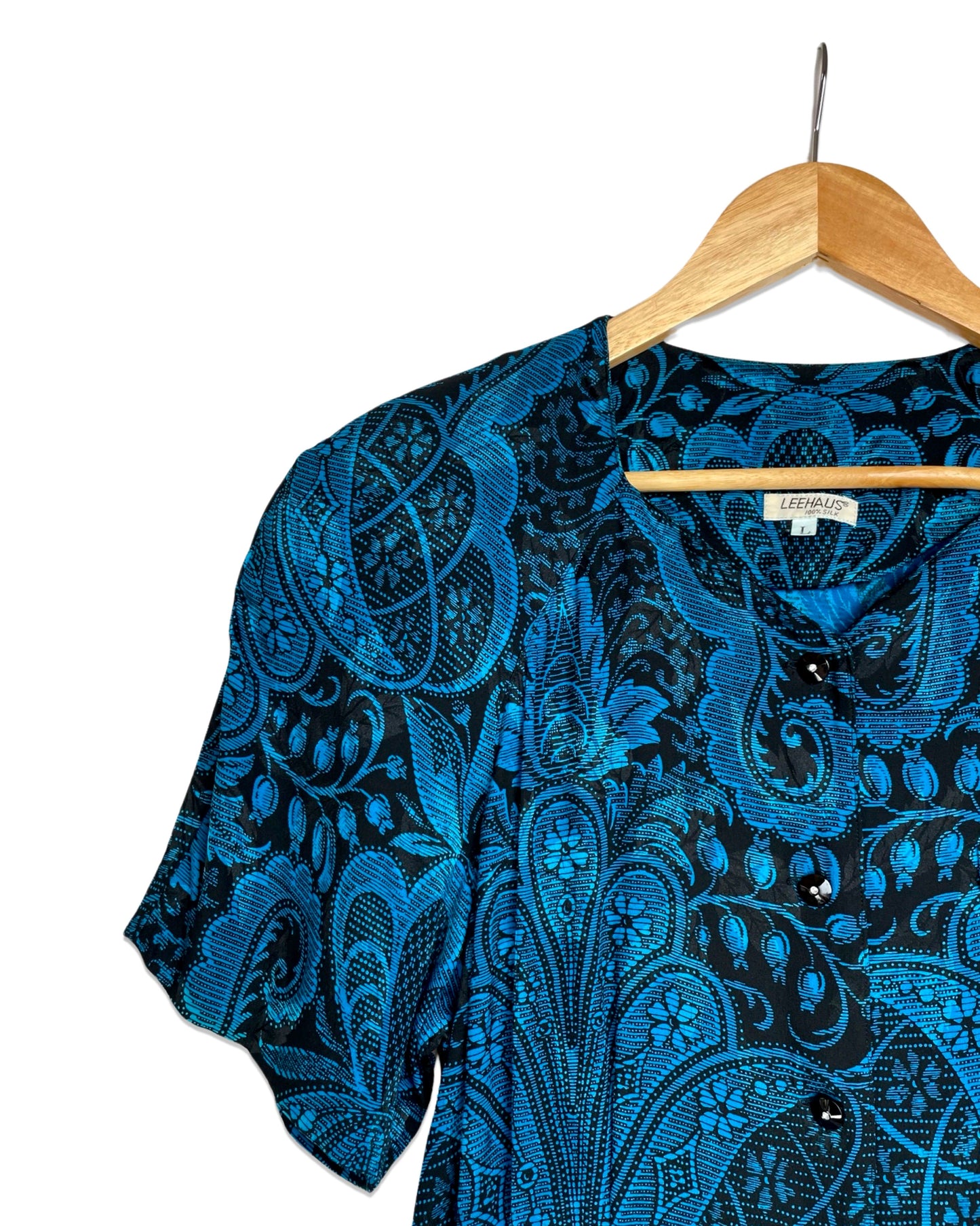 Vintage Zijden paisley jurk - S/M - Petit Paris Vintage