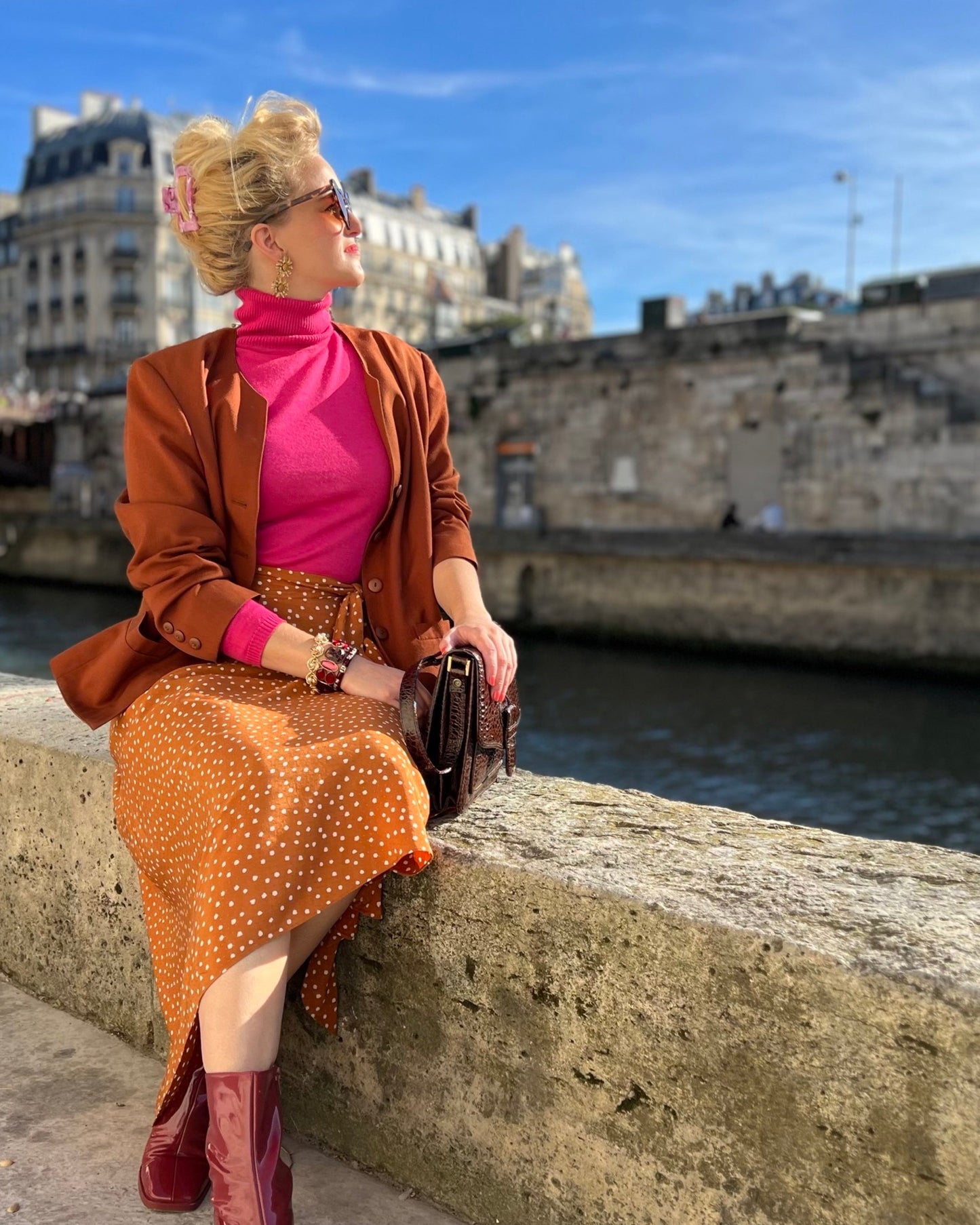 Vintage Roze coltrui - S - Petit Paris Vintage