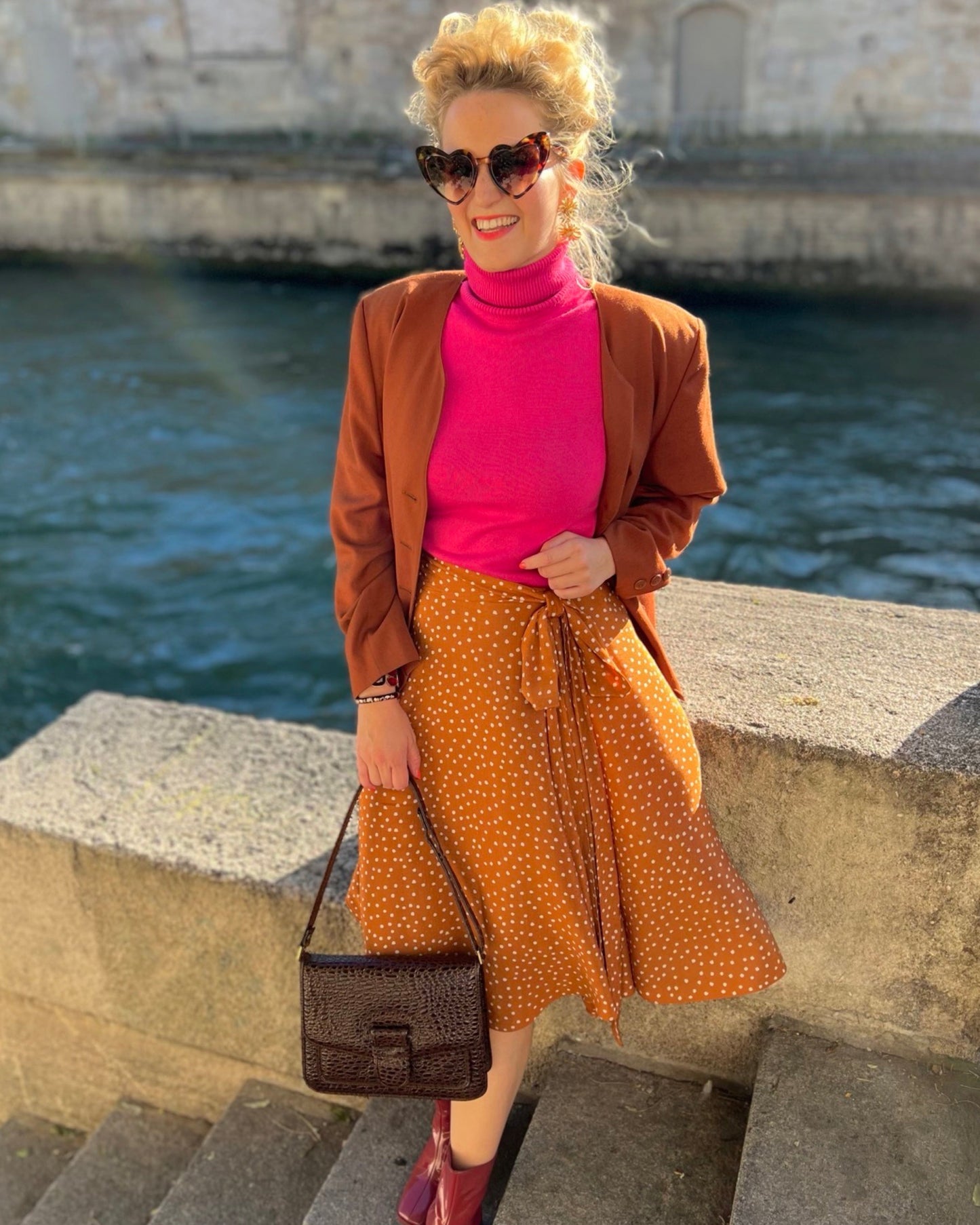 Vintage Roze coltrui - S - Petit Paris Vintage