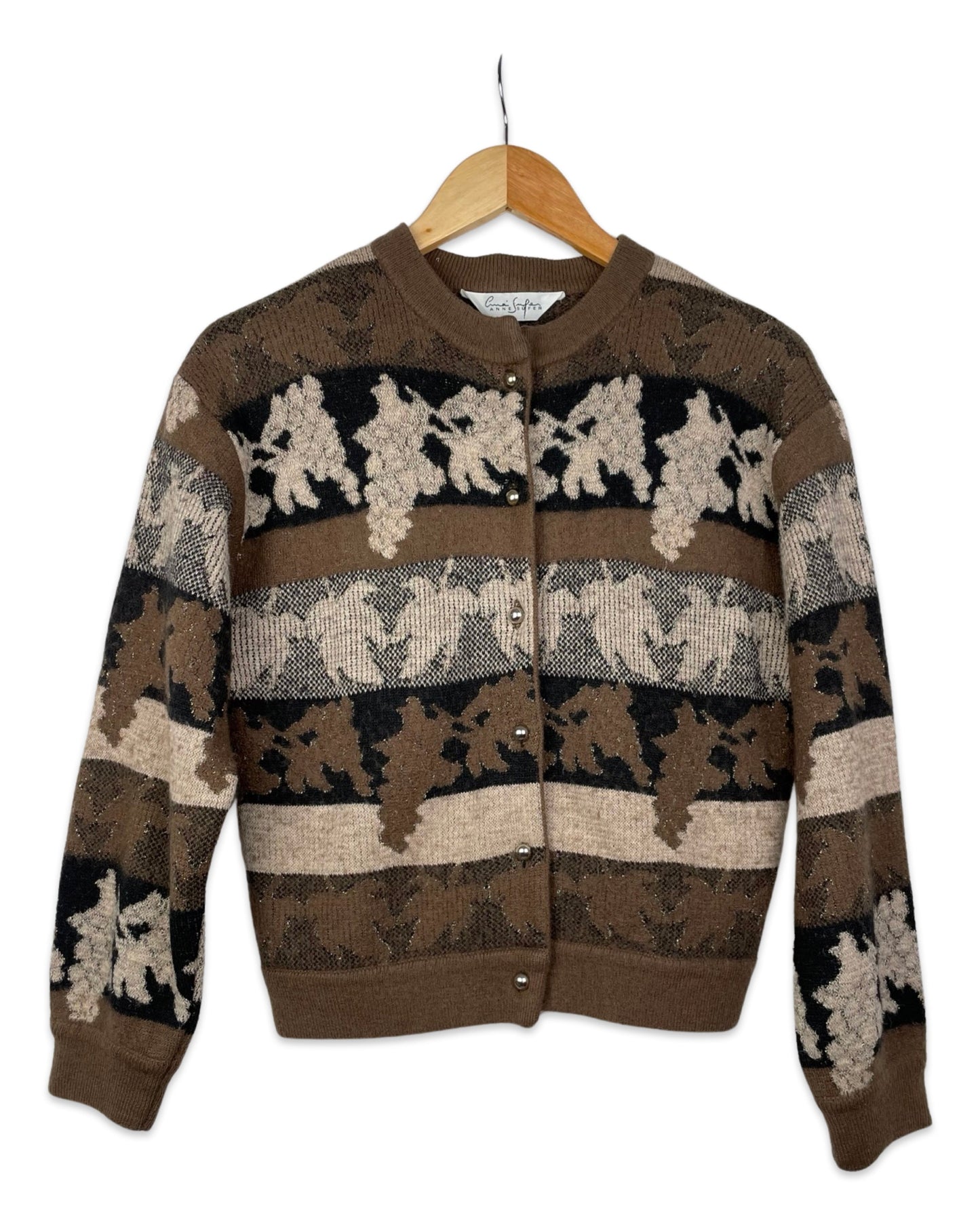 Vintage Jacquard gebreid vest - M - Petit Paris Vintage