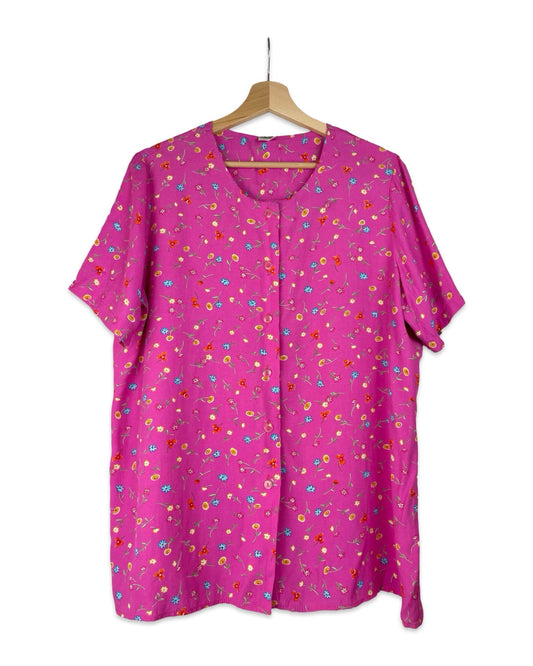 Vintage Blouse met bloemen - L - Petit Paris Vintage