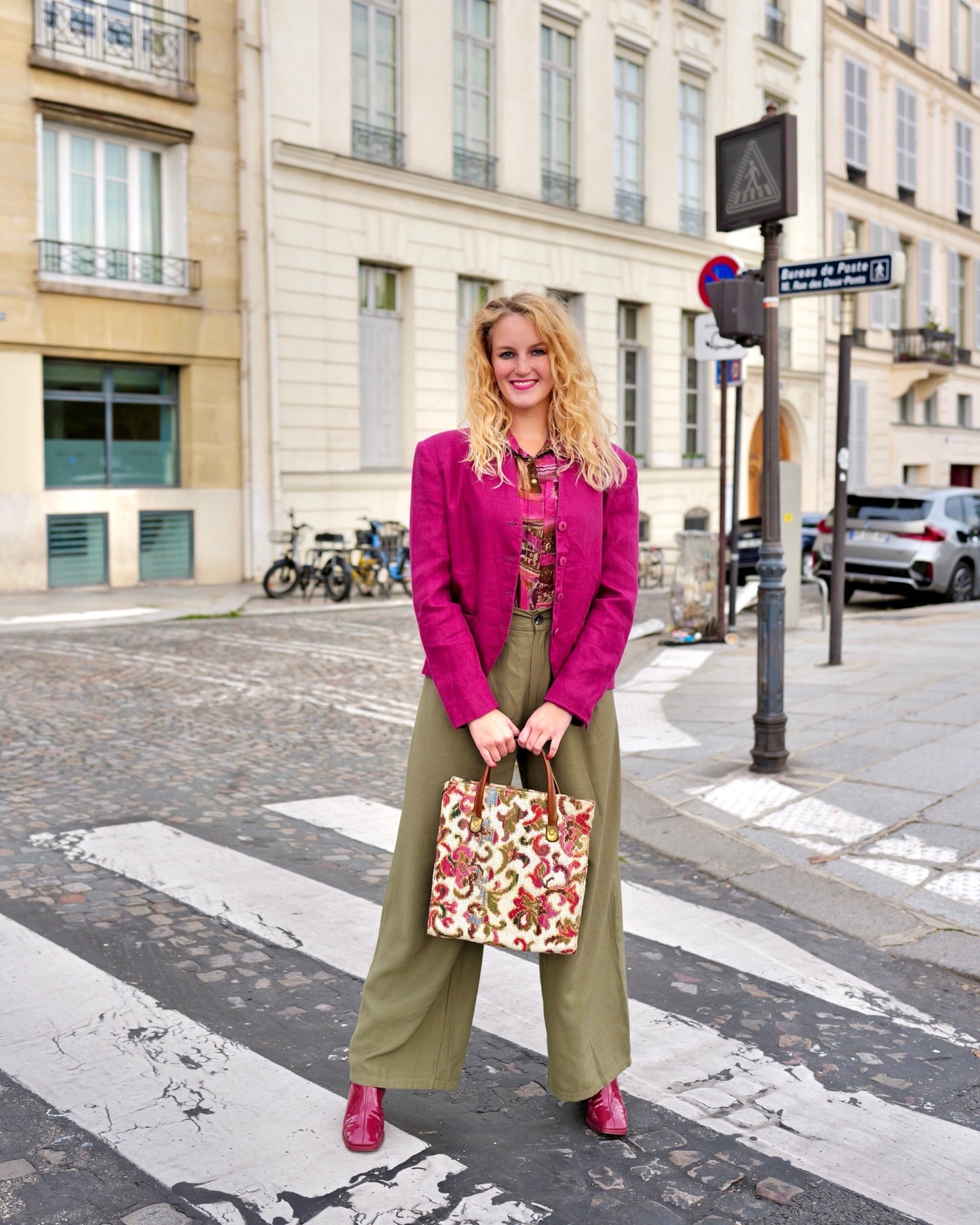 Berry linnen blazer - M