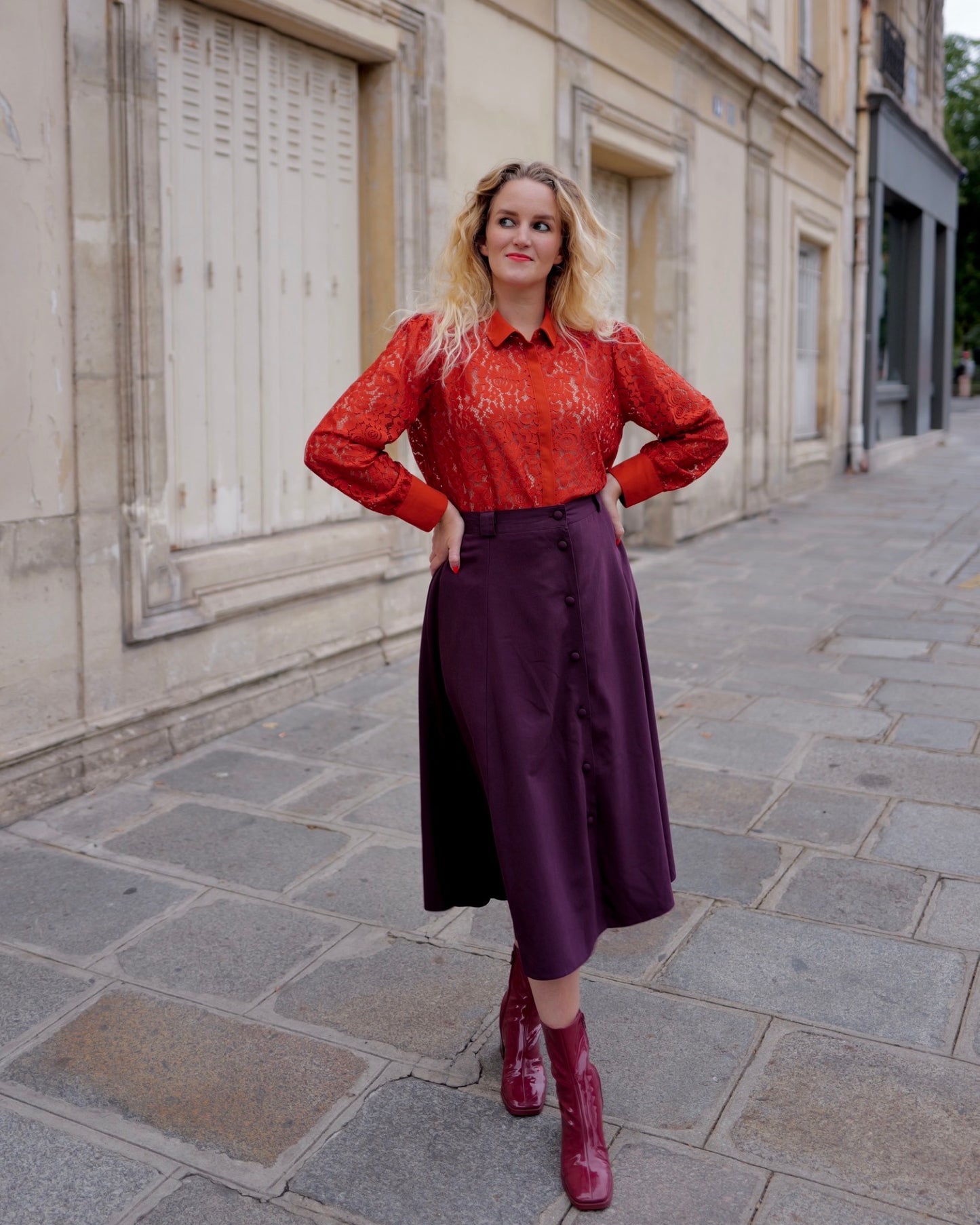 Kanten blouse - L