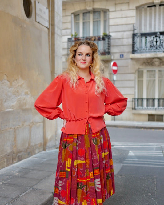 Koraal vintage blouse - M
