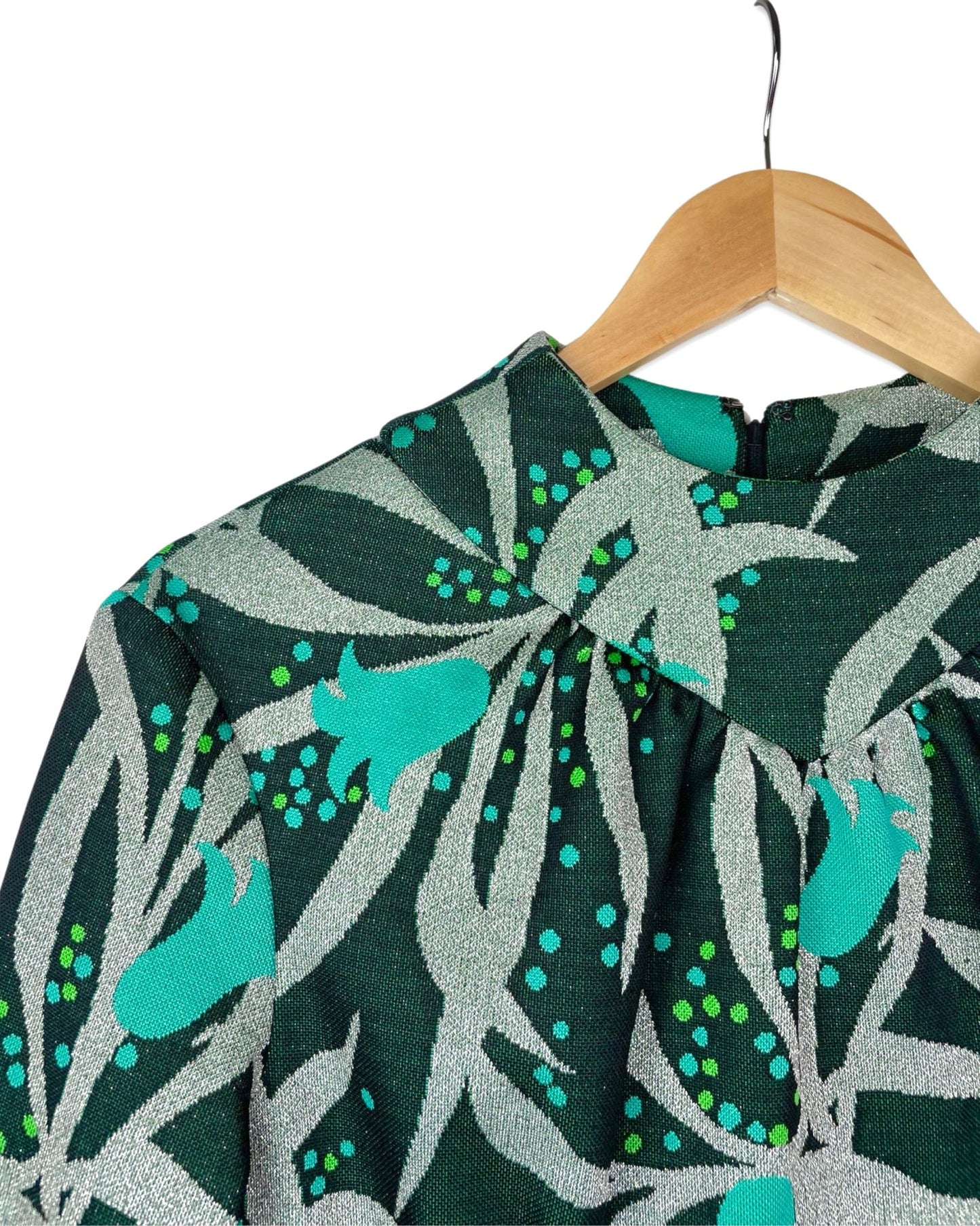 Vintage Groene vintage top met print - M - Petit Paris Vintage