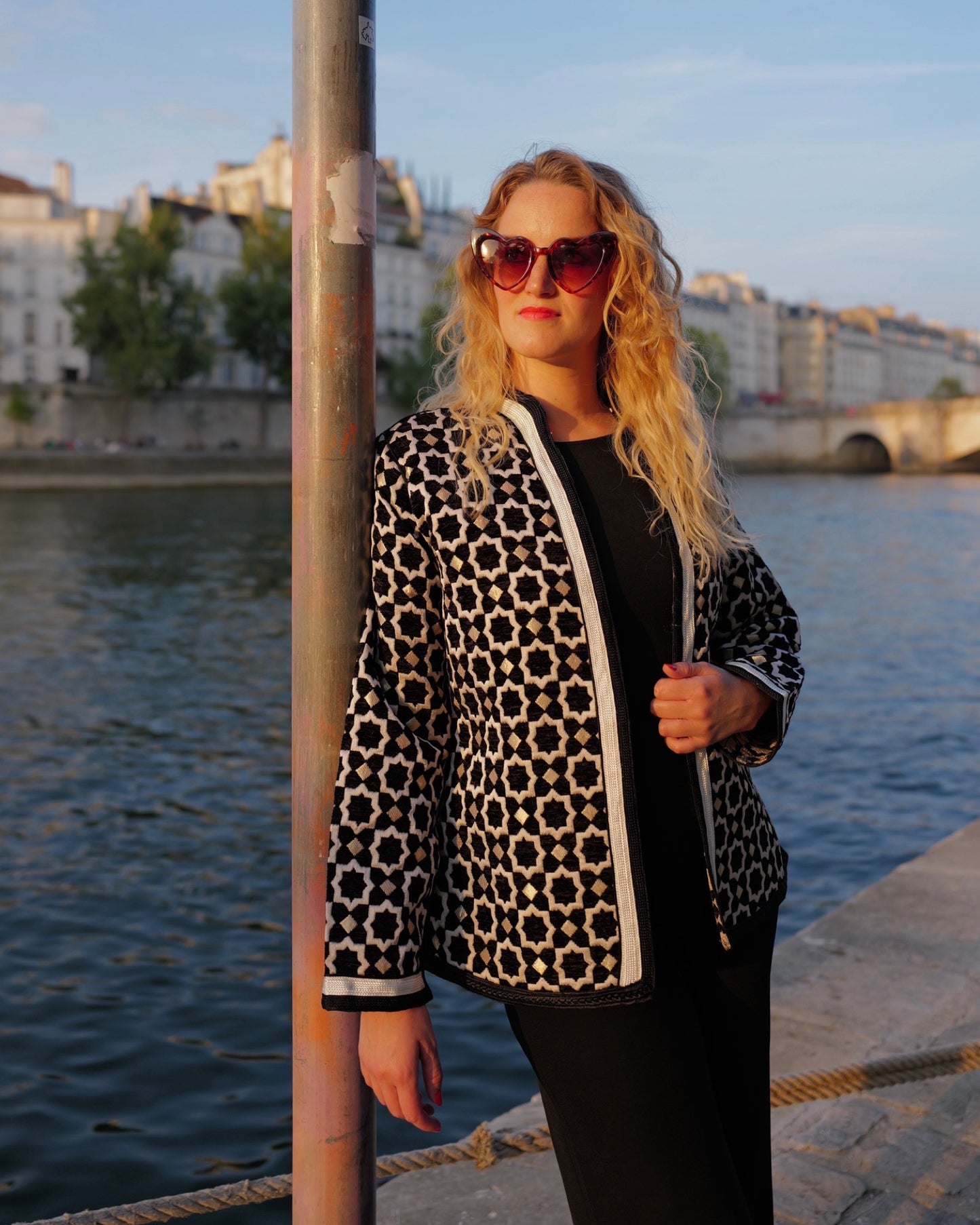 Marrakesh lange blazer zwart - M/L