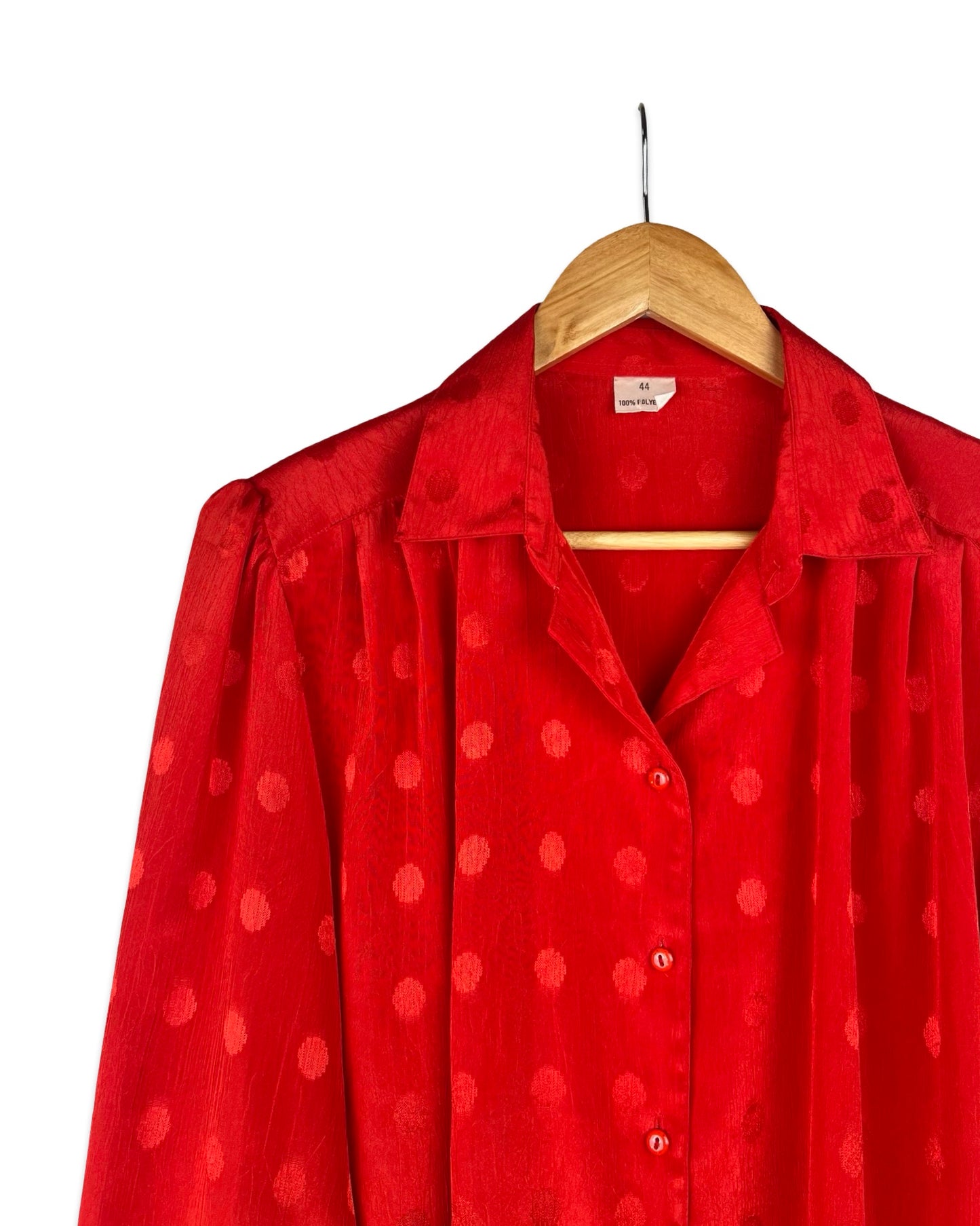 Rode blouse met stippen - XL