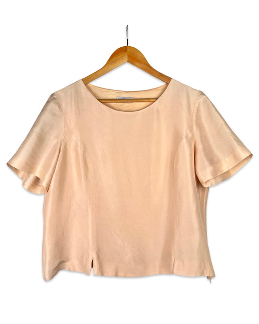 Champagne zijden top - L