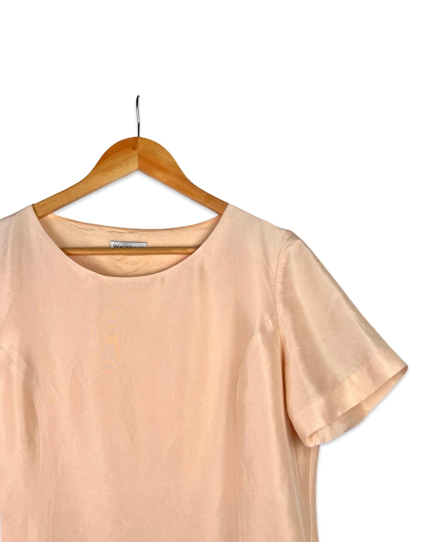 Champagne zijden top - L