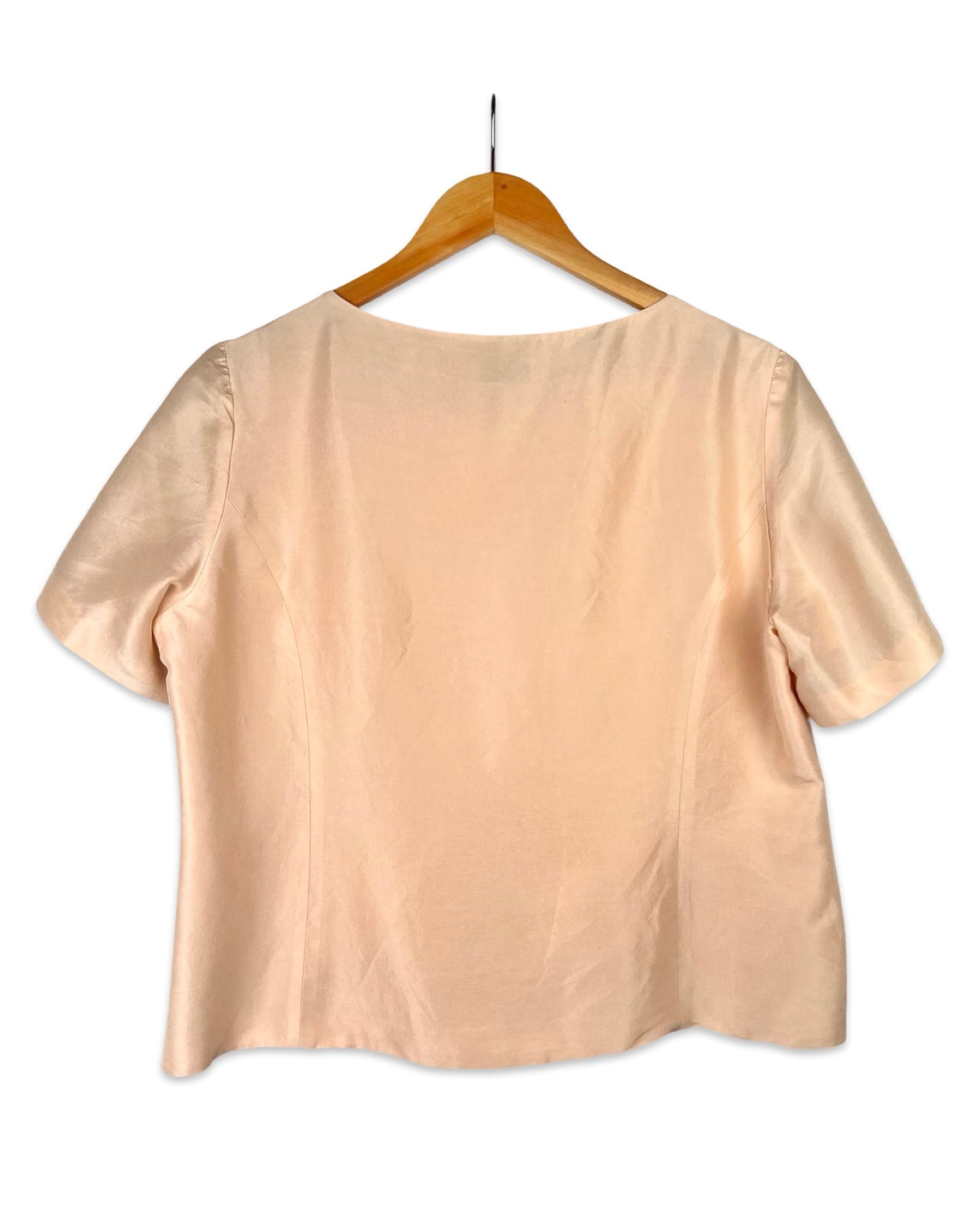 Champagne zijden top - L