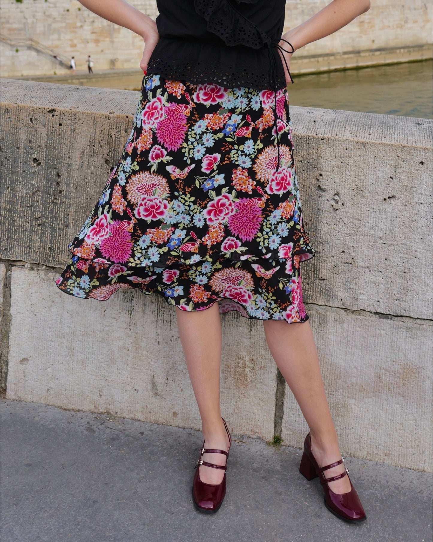 Flowy bloemenrok - XL