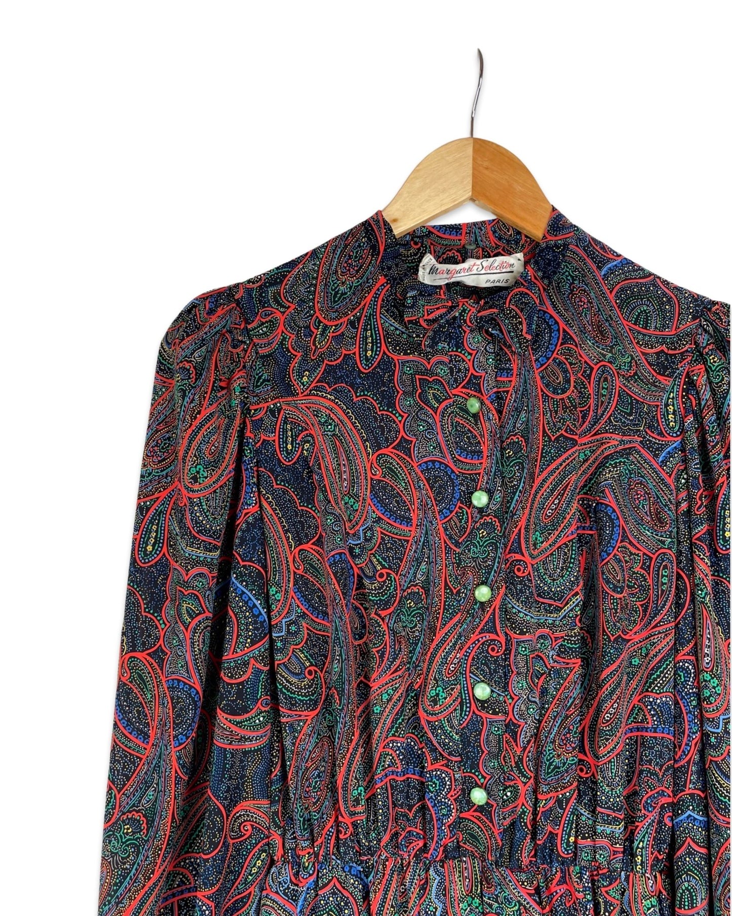 Vintage Paisley jurk - S/M - Petit Paris Vintage
