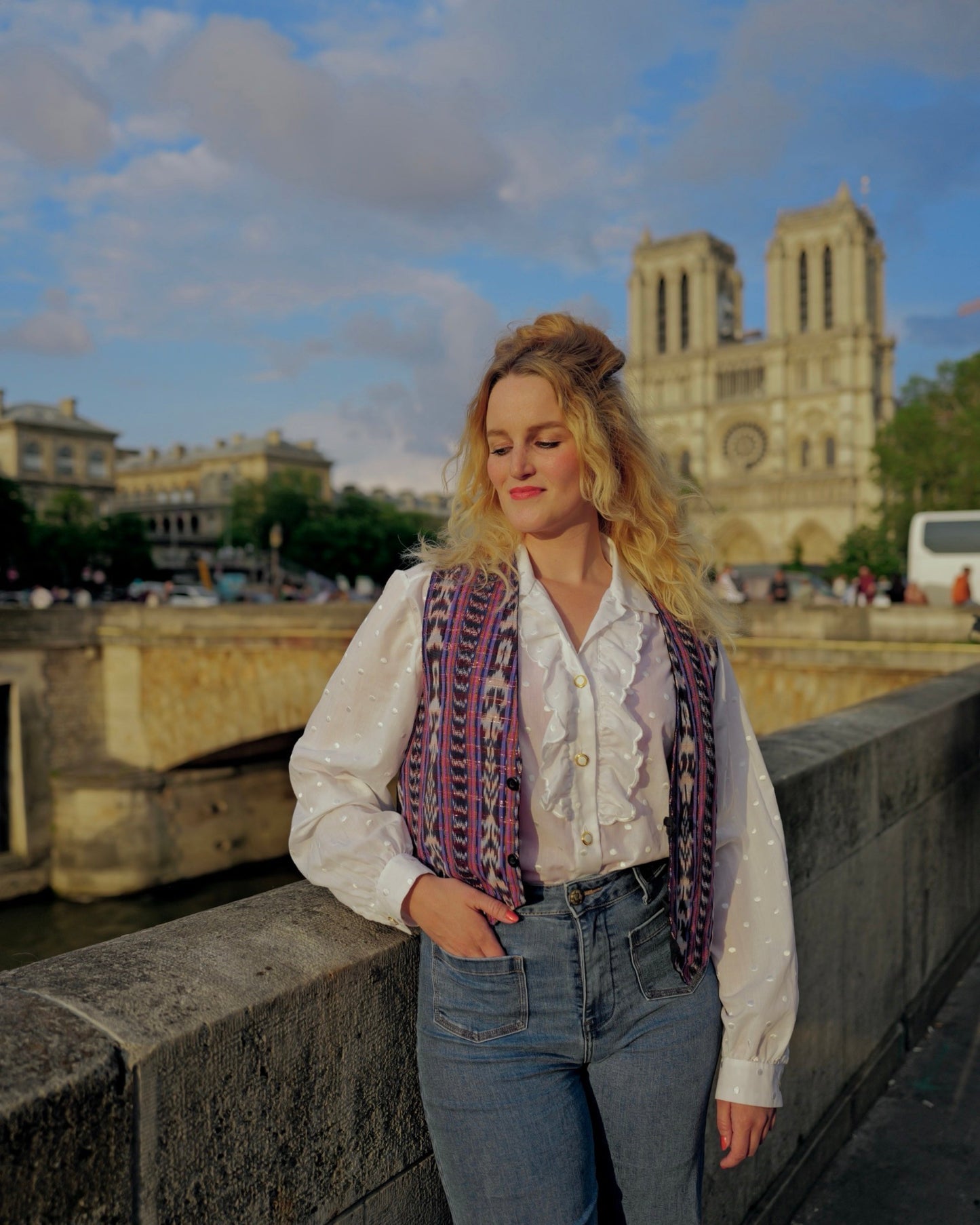 Vintage Kleurrijk gilet - L - Petit Paris Vintage