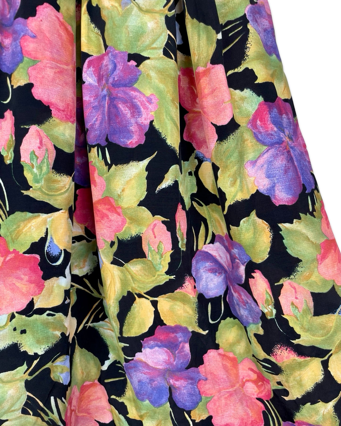 Vintage Bloemenrok met plooien - S/M - Petit Paris Vintage
