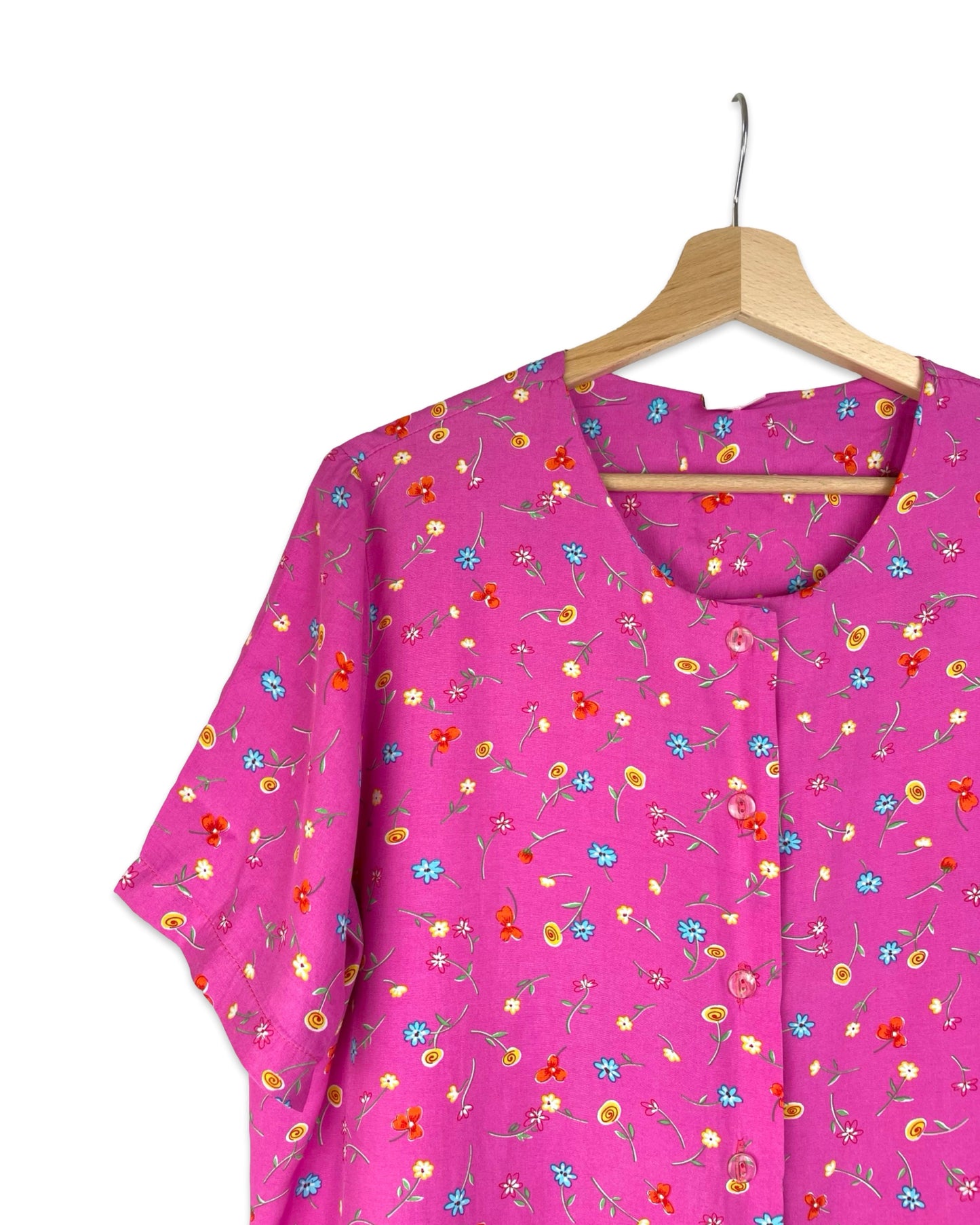 Vintage Blouse met bloemen - L - Petit Paris Vintage