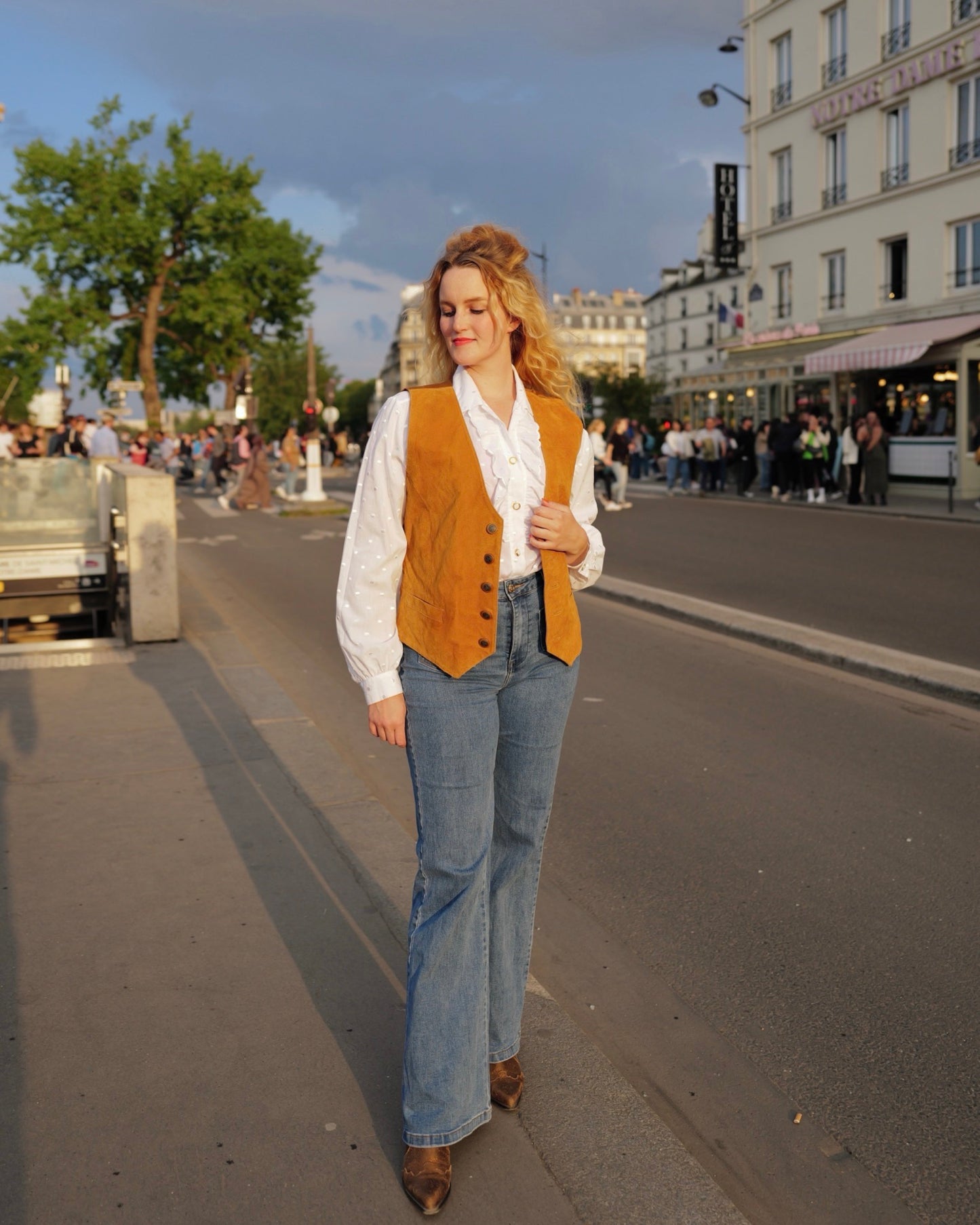 Vintage Camel gilet - M/L - Petit Paris Vintage