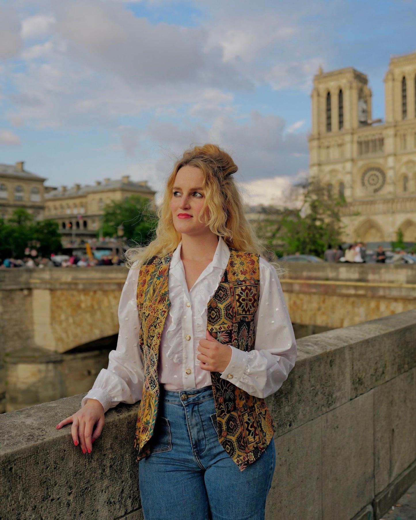 Vintage Jacquard gilet - S - Petit Paris Vintage