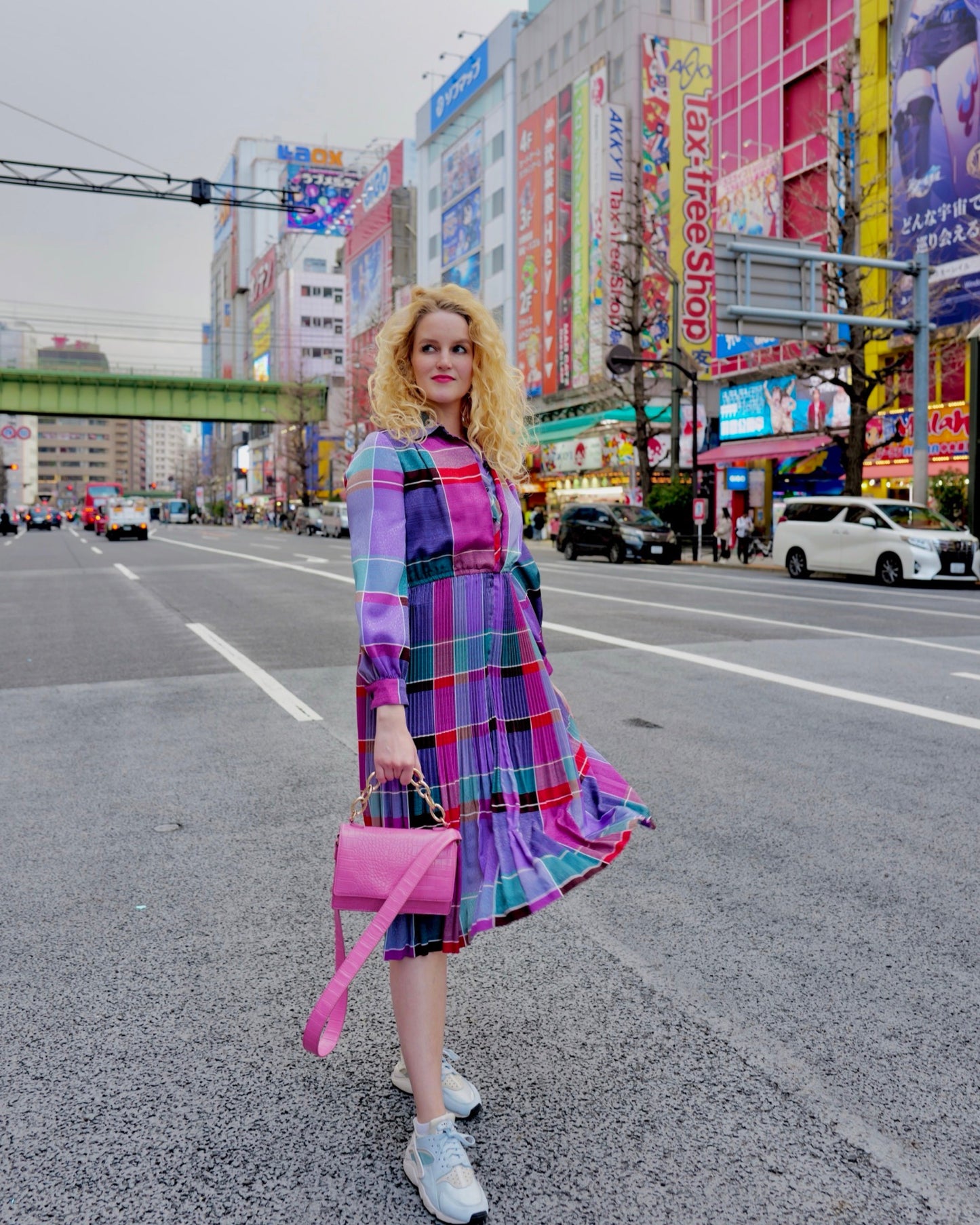 Vintage Colourblock jurk - S - Petit Paris Vintage