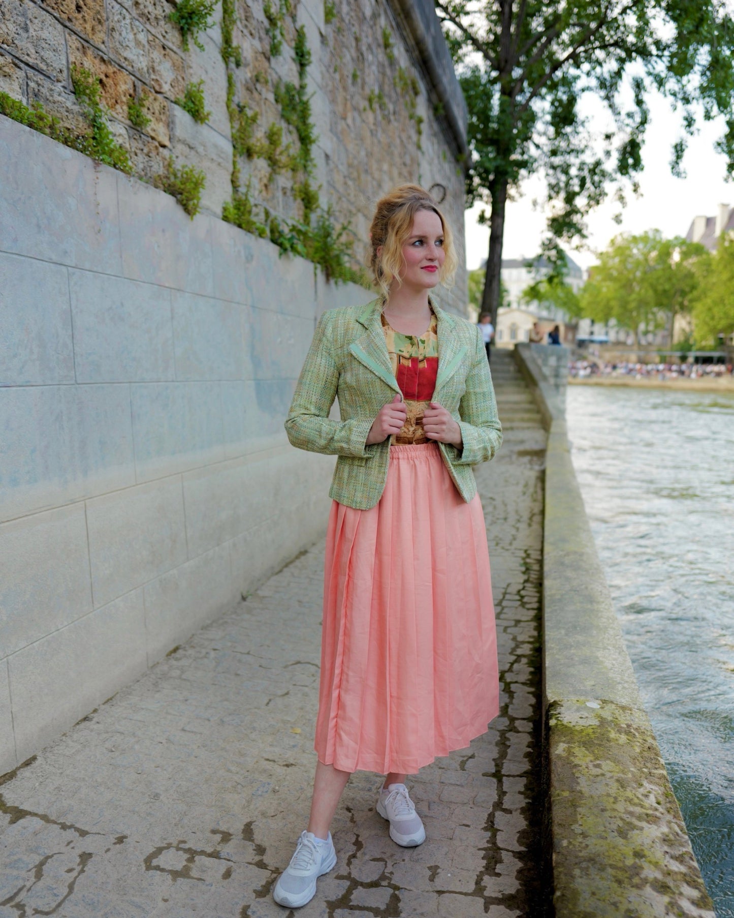 Vintage Groene tweed blazer - XS - Petit Paris Vintage