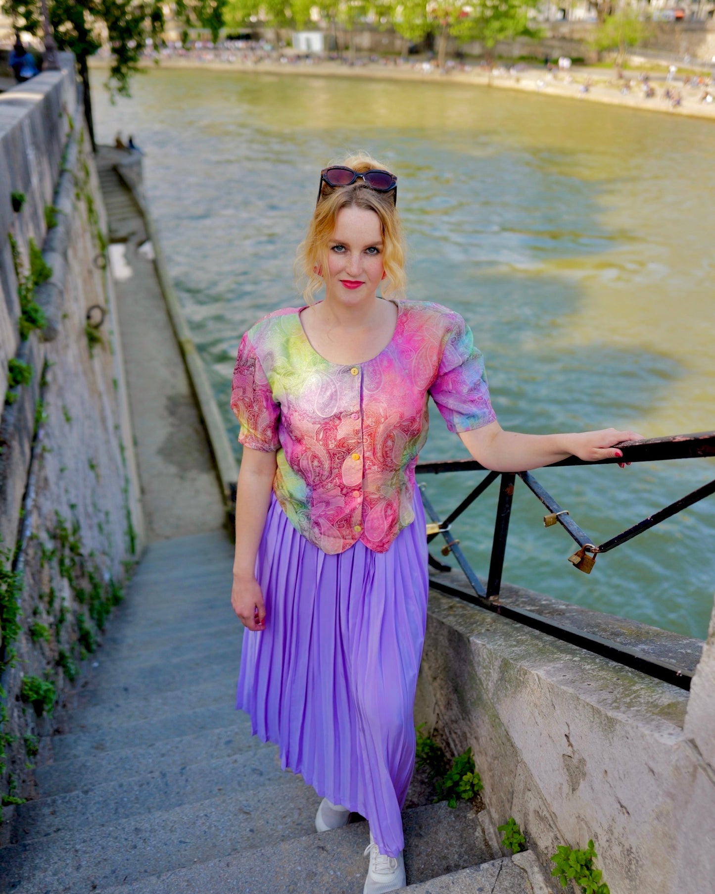 Vintage Lila plissé rok - S/M - Petit Paris Vintage