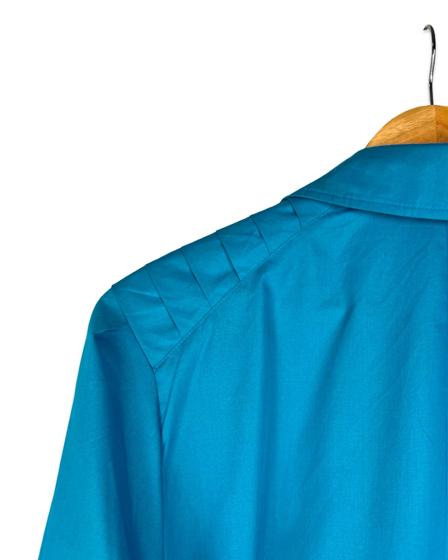 Aquablauwe vintage trenchcoat - L