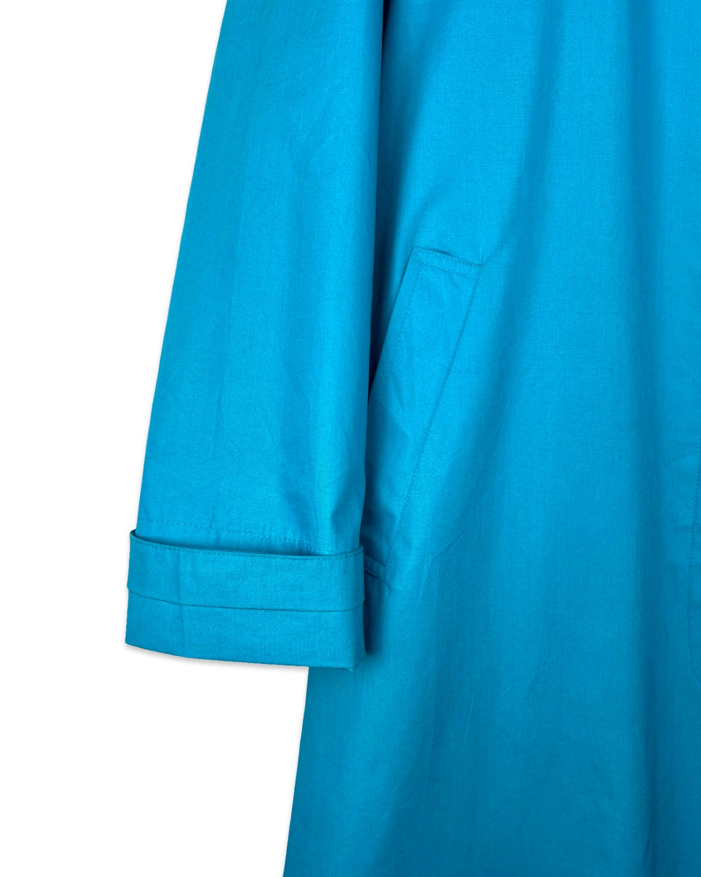 Aquablauwe vintage trenchcoat - L