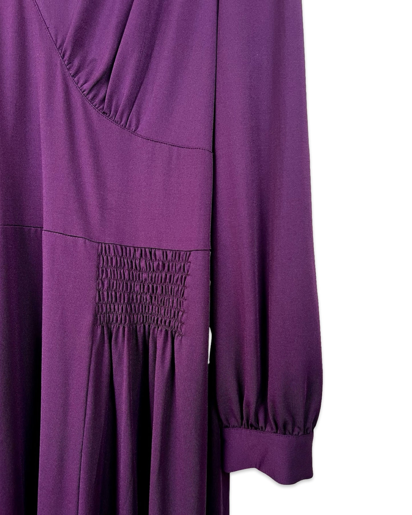 Paarse stretchjurk met striklinten - XL