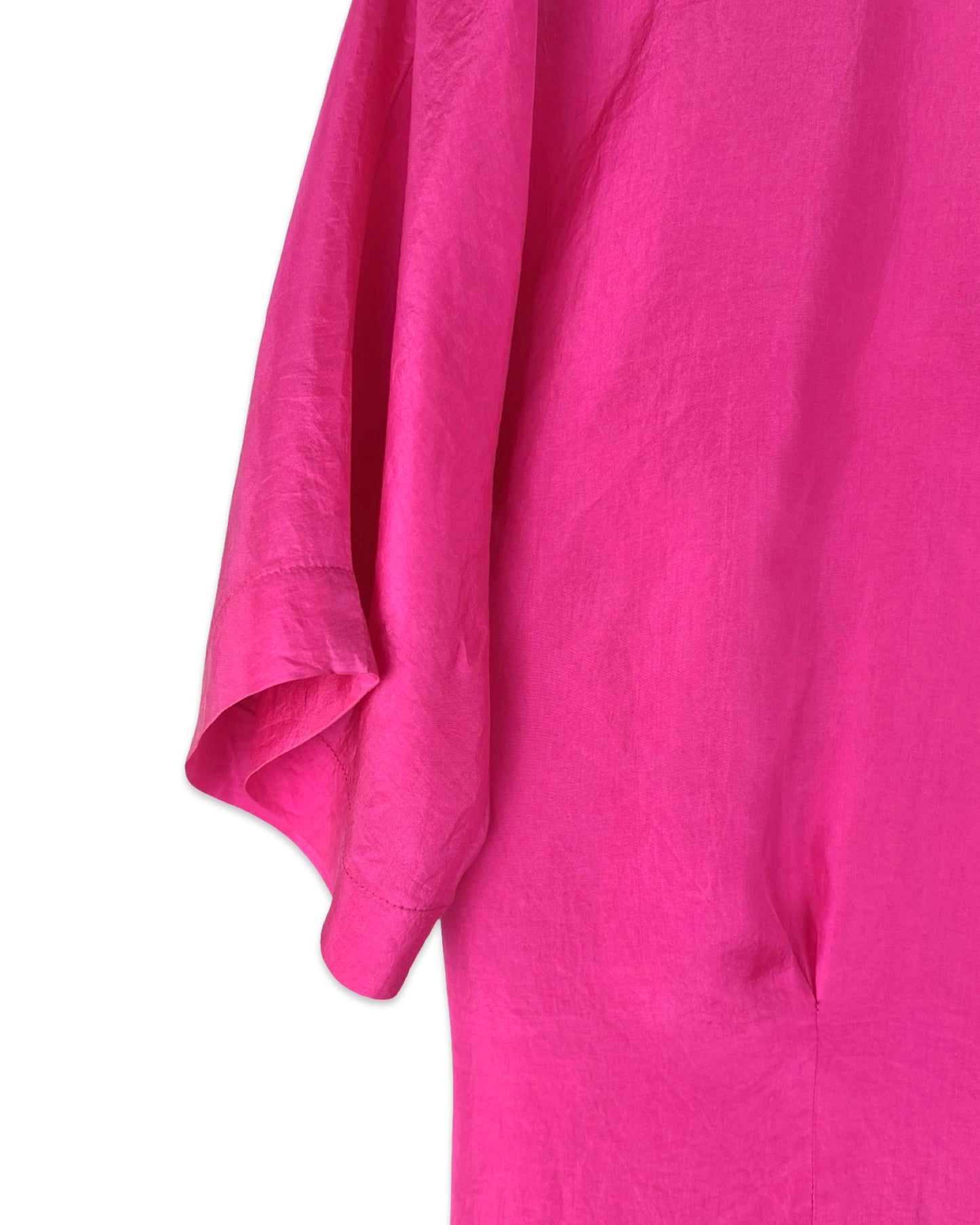 Fuchsia zijden vintage blouse - L