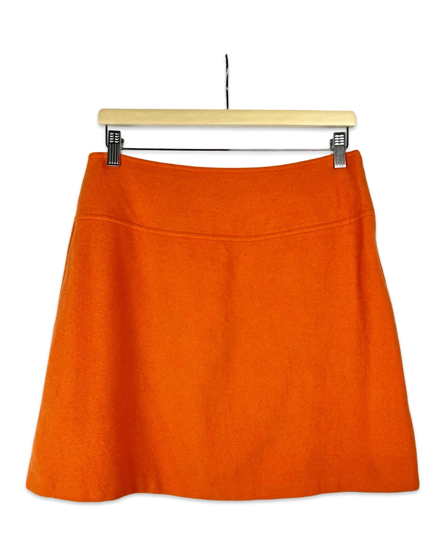Vintage oranje wollen minirok - M