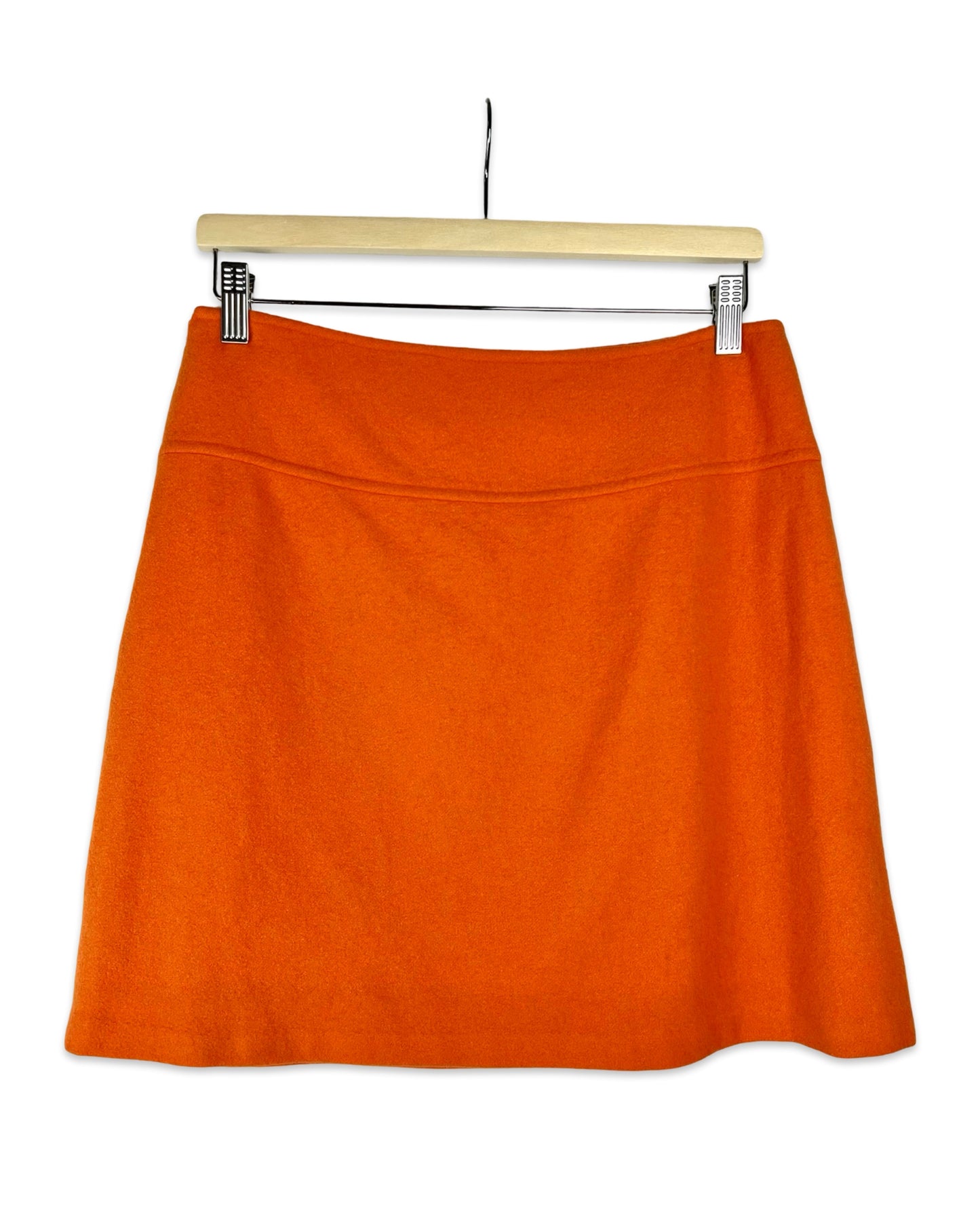 Vintage oranje wollen minirok - M