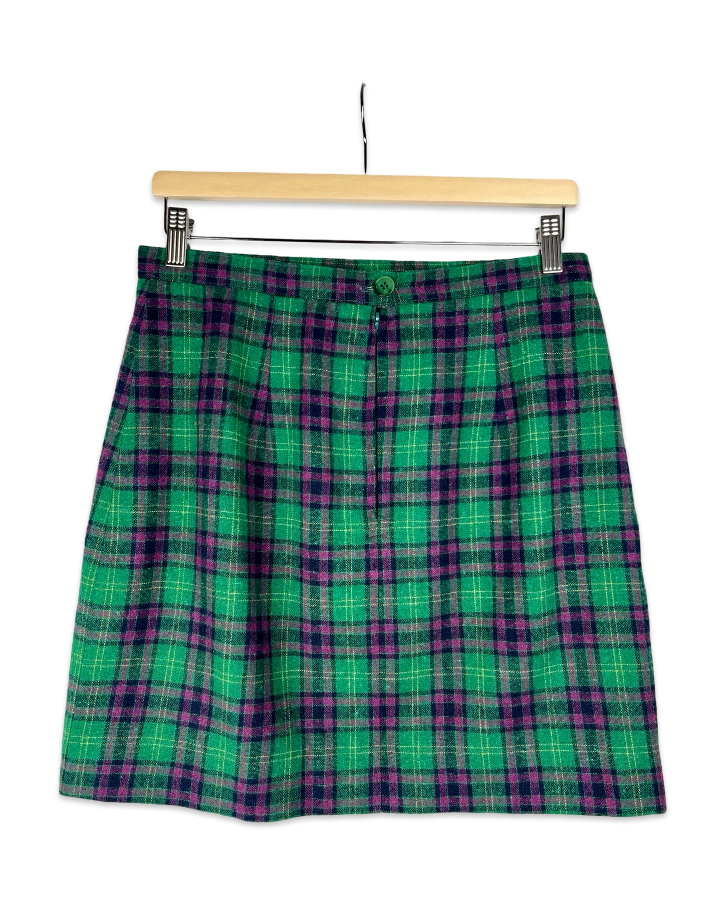 Vintage wollen minirok met ruit - M
