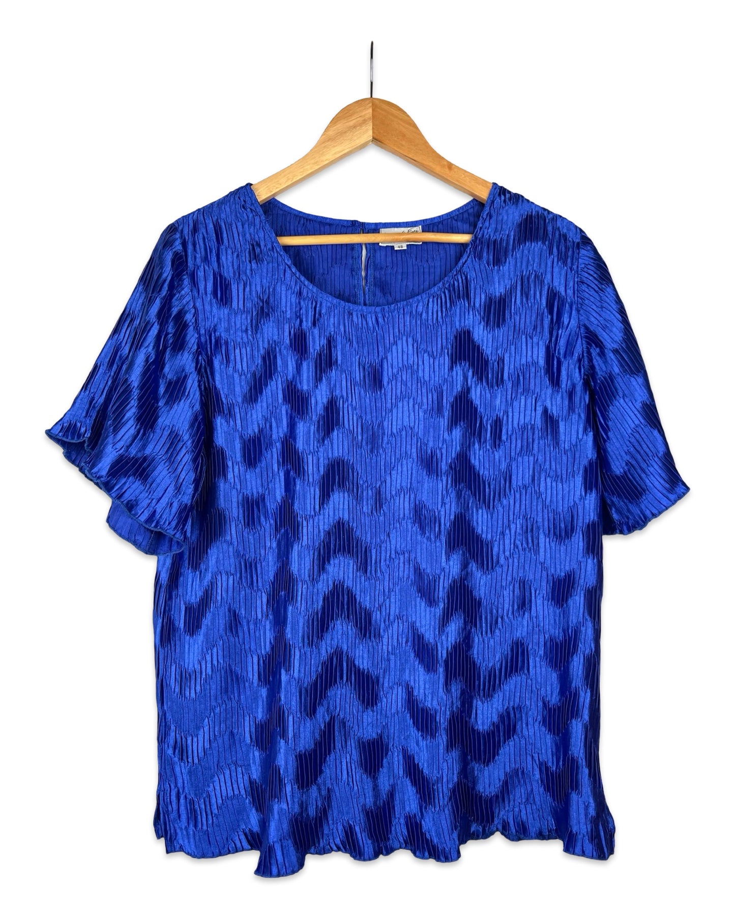 Kobaltblauwe vintage plissétop - XL