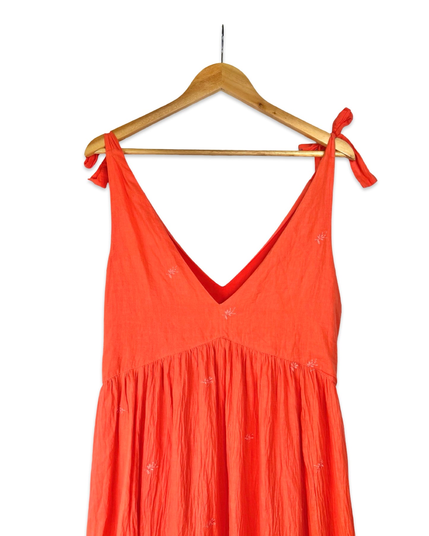 Koraal maxi jurk - L
