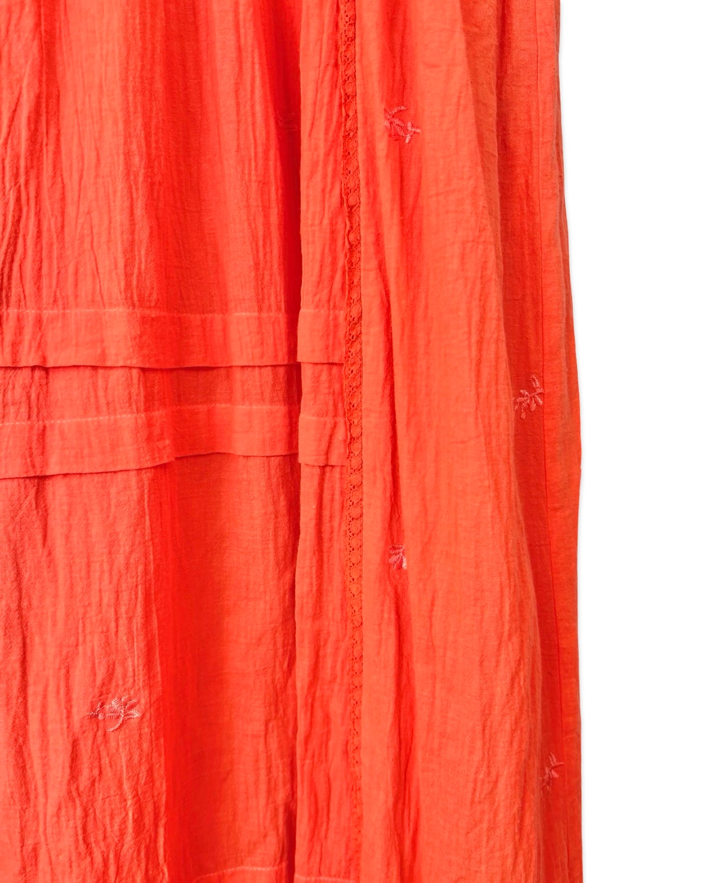 Koraal maxi jurk - L