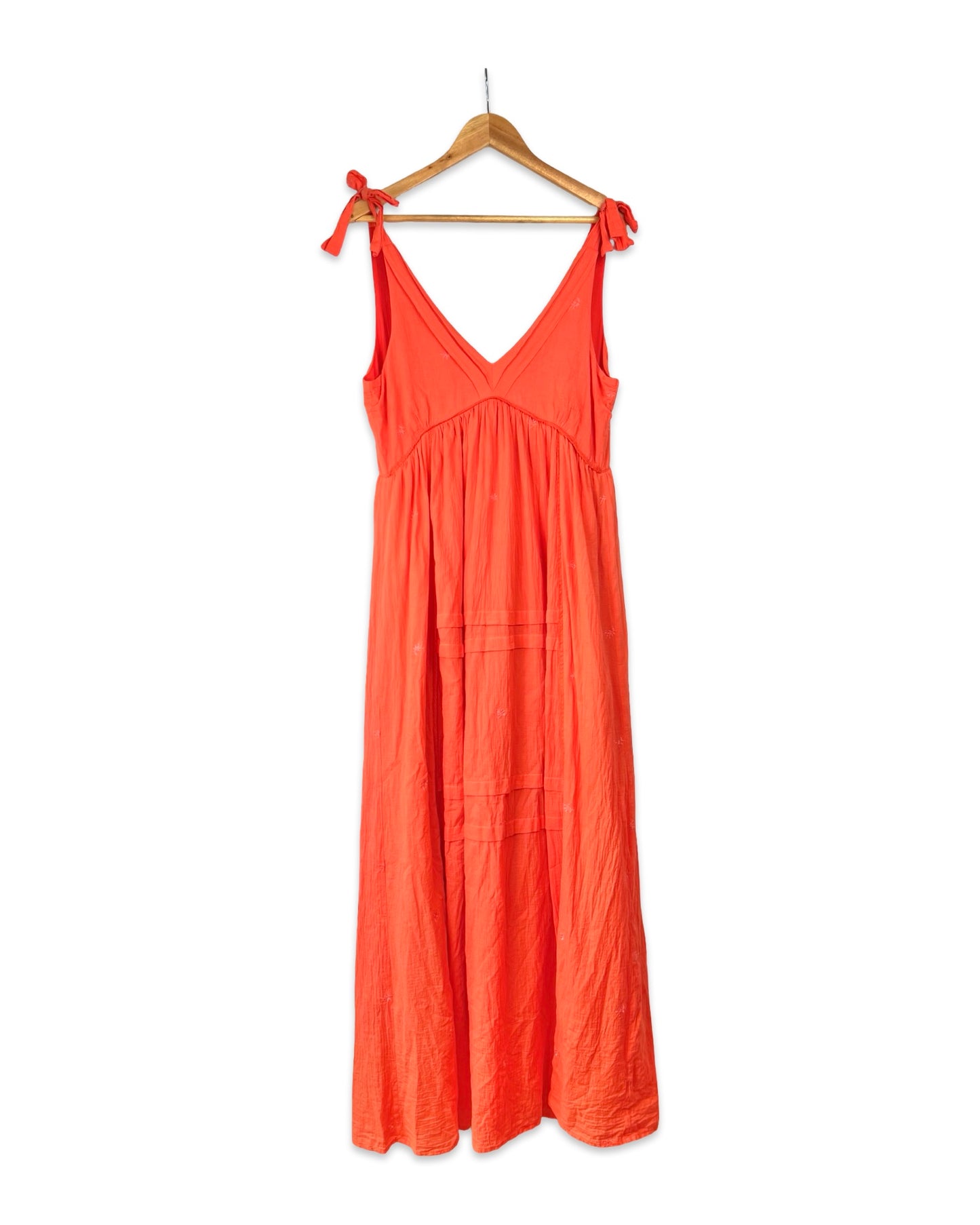 Koraal maxi jurk - L