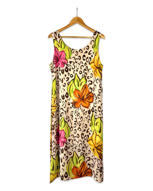 Vintage jurk met print - L