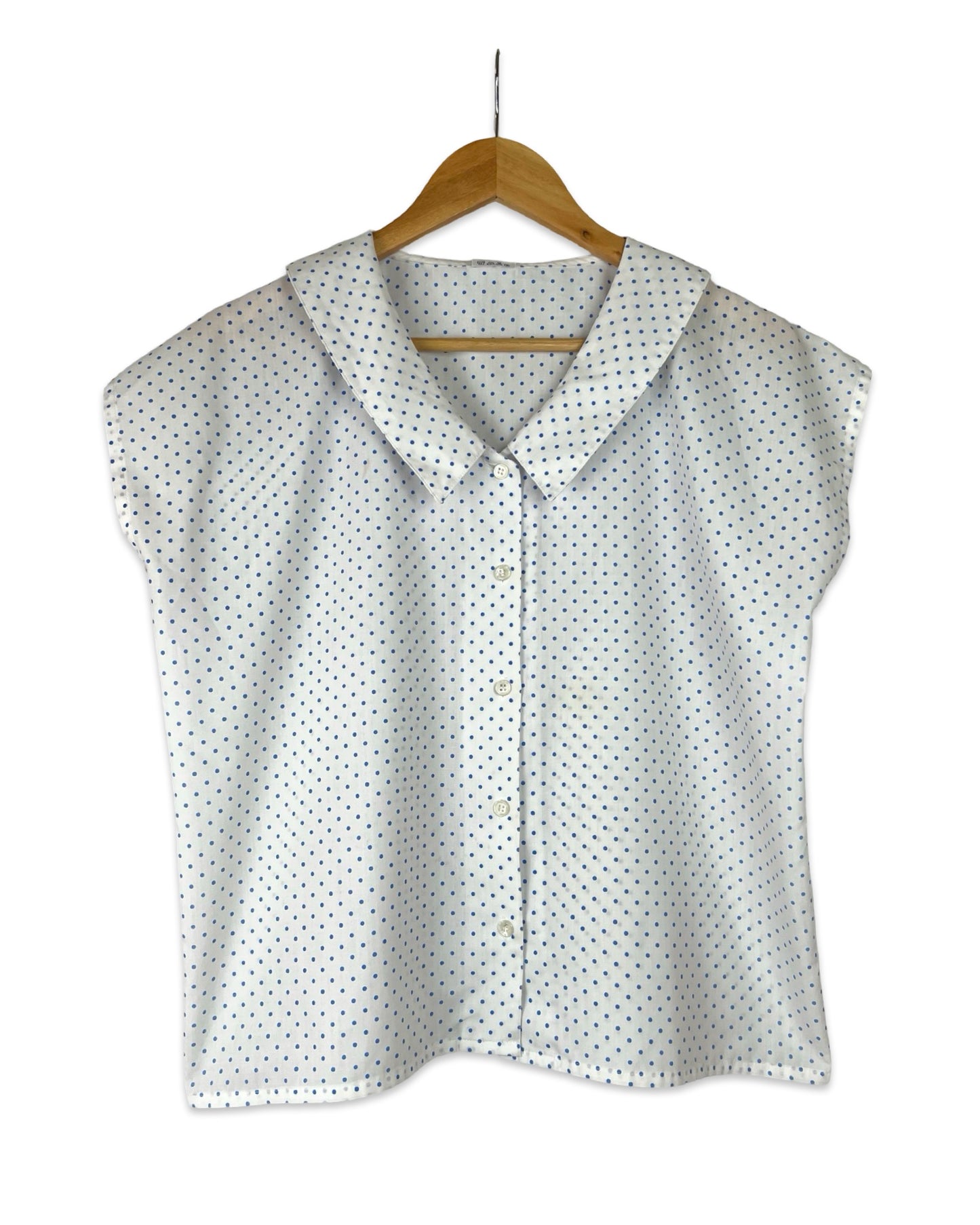 Vintage blouse met stippen - S