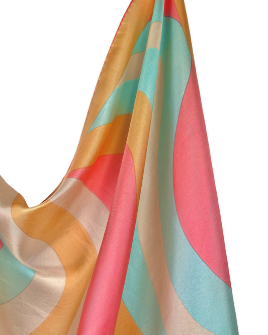 Zijden sjaal met retroprint - One size